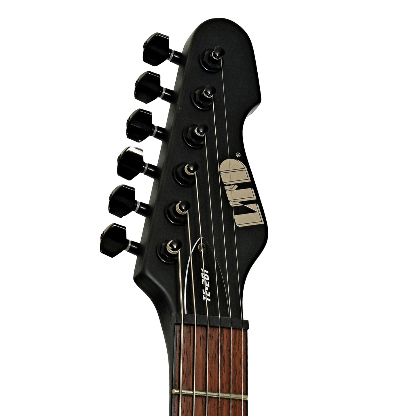 Headstock of ESP LTD TE-201 Electric Guitar, Black Satin