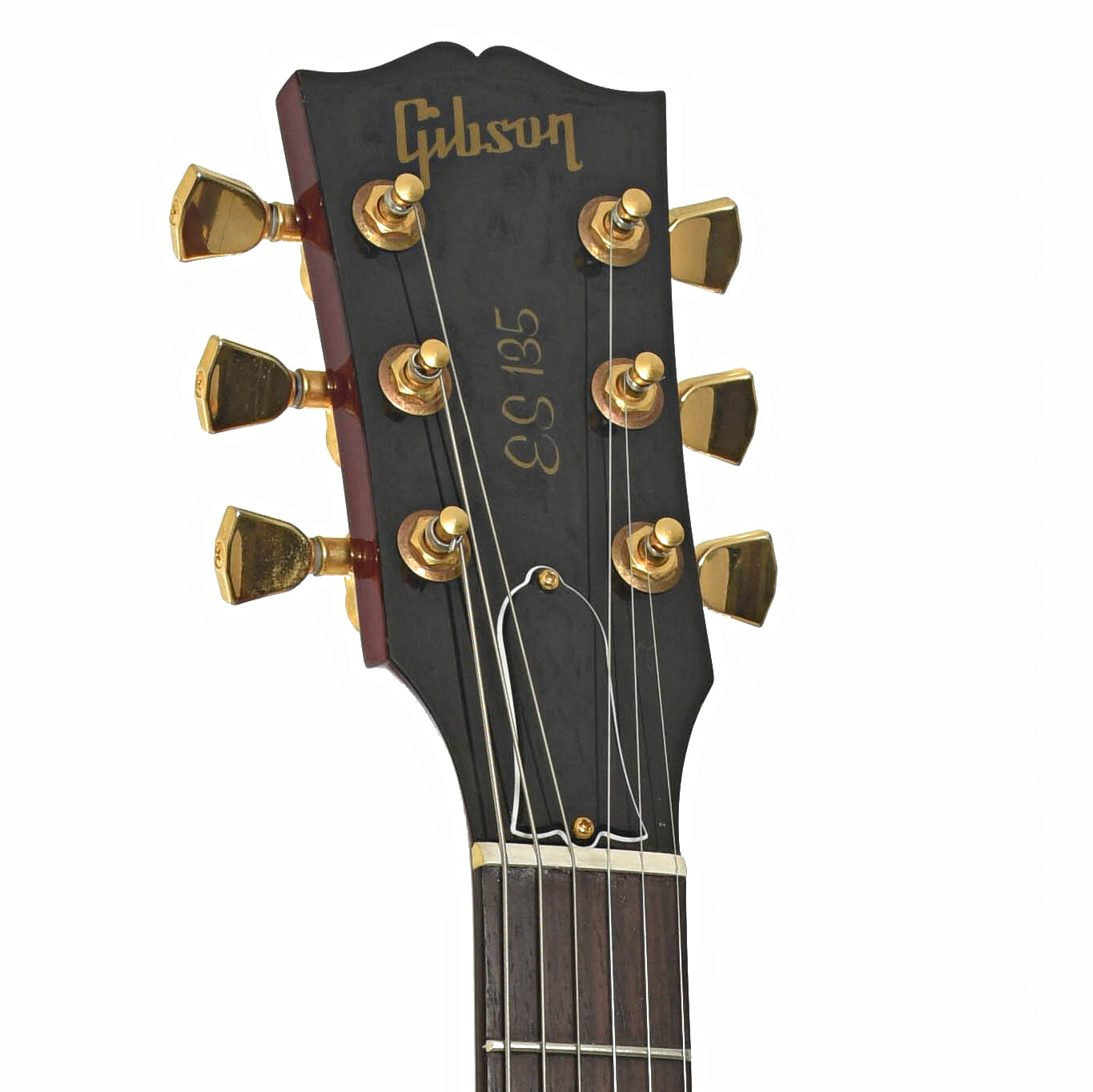Headstock of Gibson ES-135 Hollowbody Electric Guitar