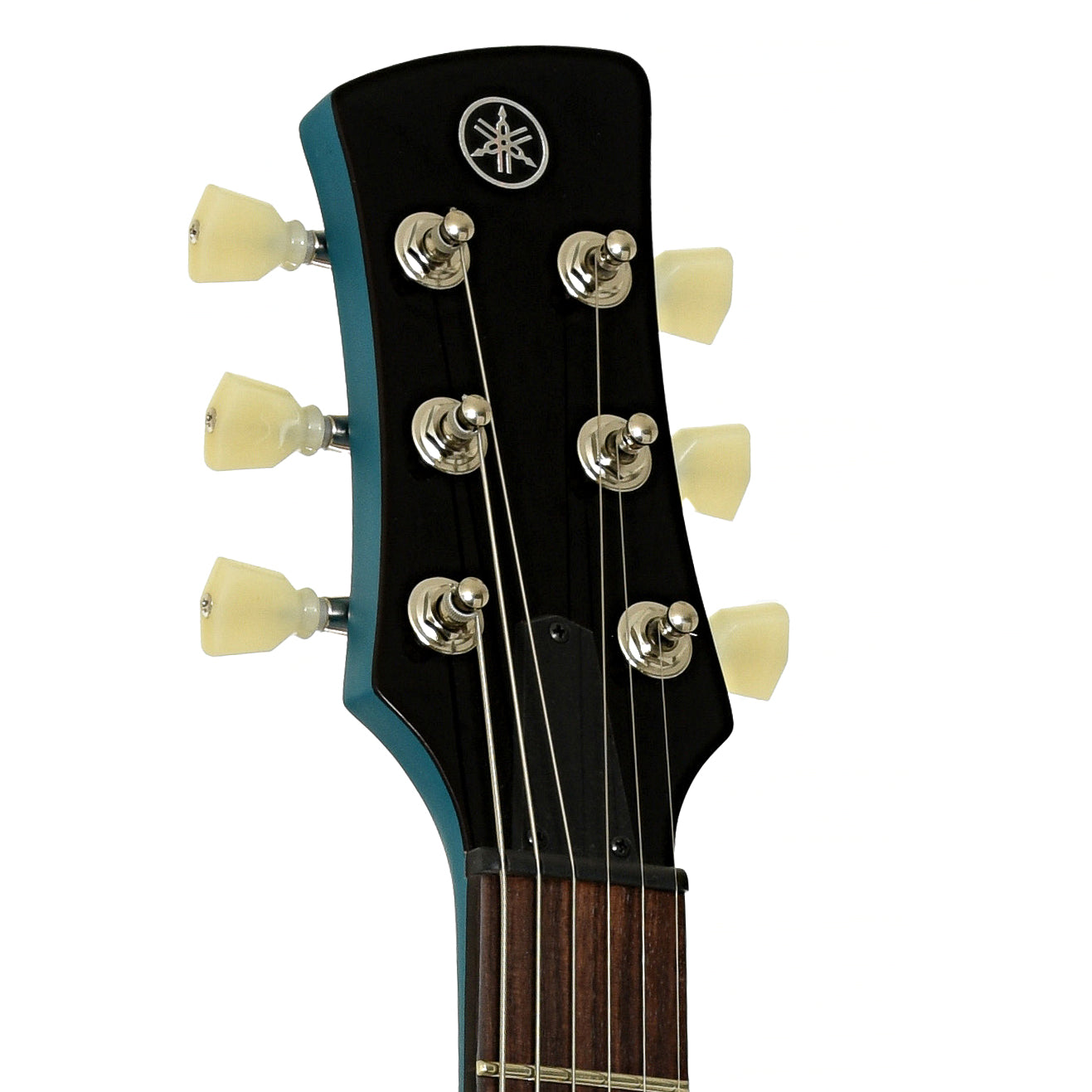 Headstock of Yamaha RSE20 Revstar Element Electric Guitar, Swift Blue