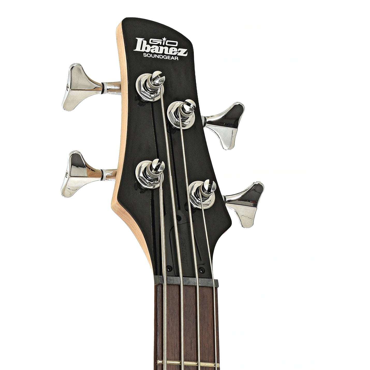 Headstock of Ibanez Gio GSR100EX Electric Bass Guitar, Mahogany Oil