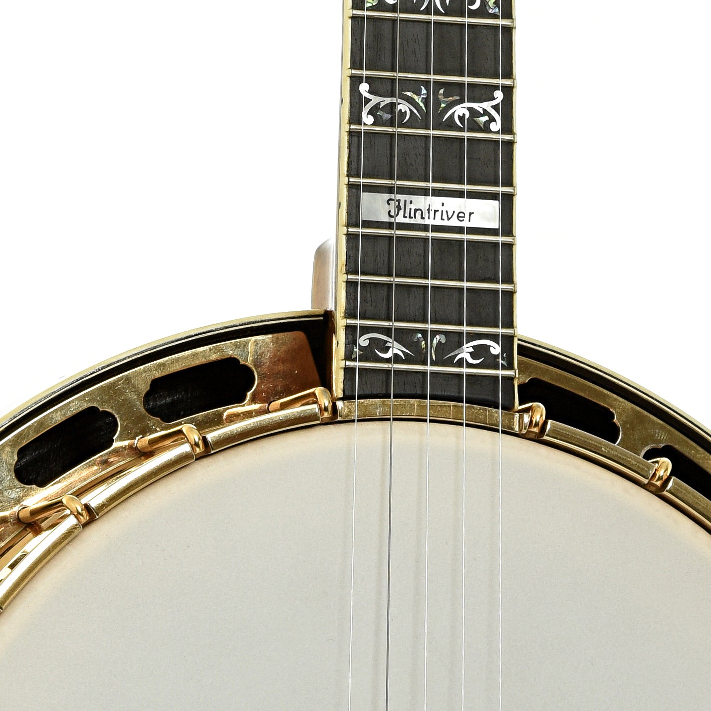 Neck joint of Grundy Flintriver "Blue Heeler" Resonator Banjo 
