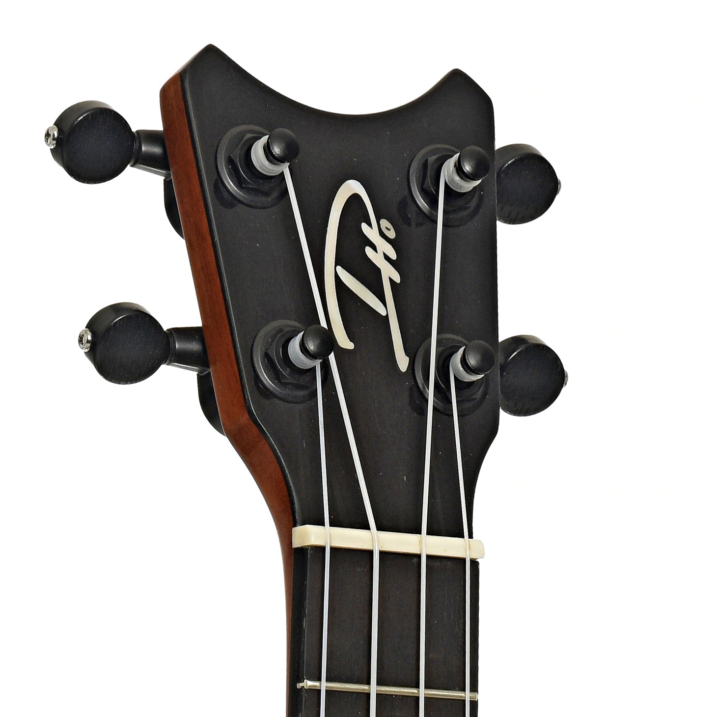 Headstock of Romero Creations Tiny Tenor Spalted Mango Ukulele