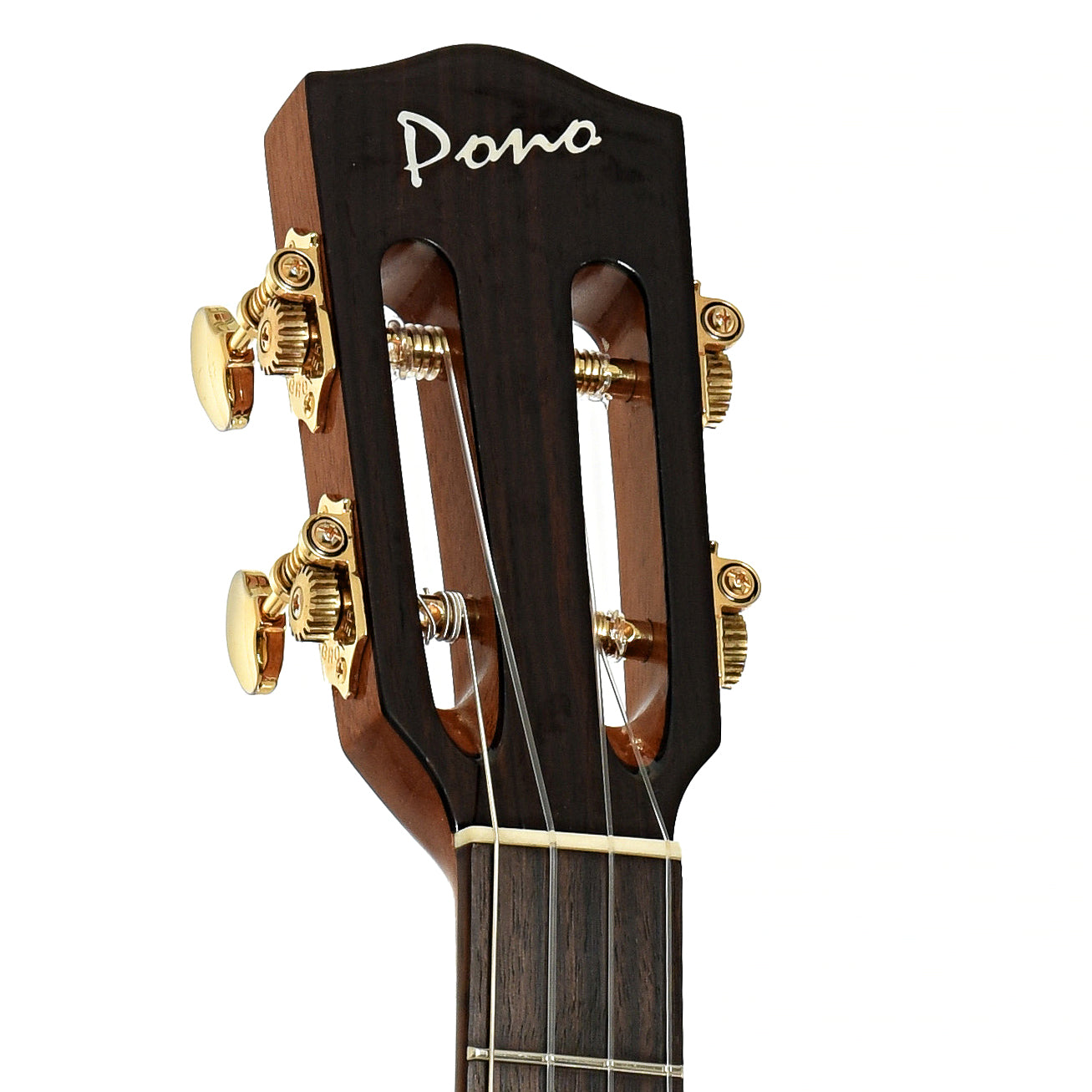 Headstock of Pono BN-30D Baritone Nui Guitar Ukulele