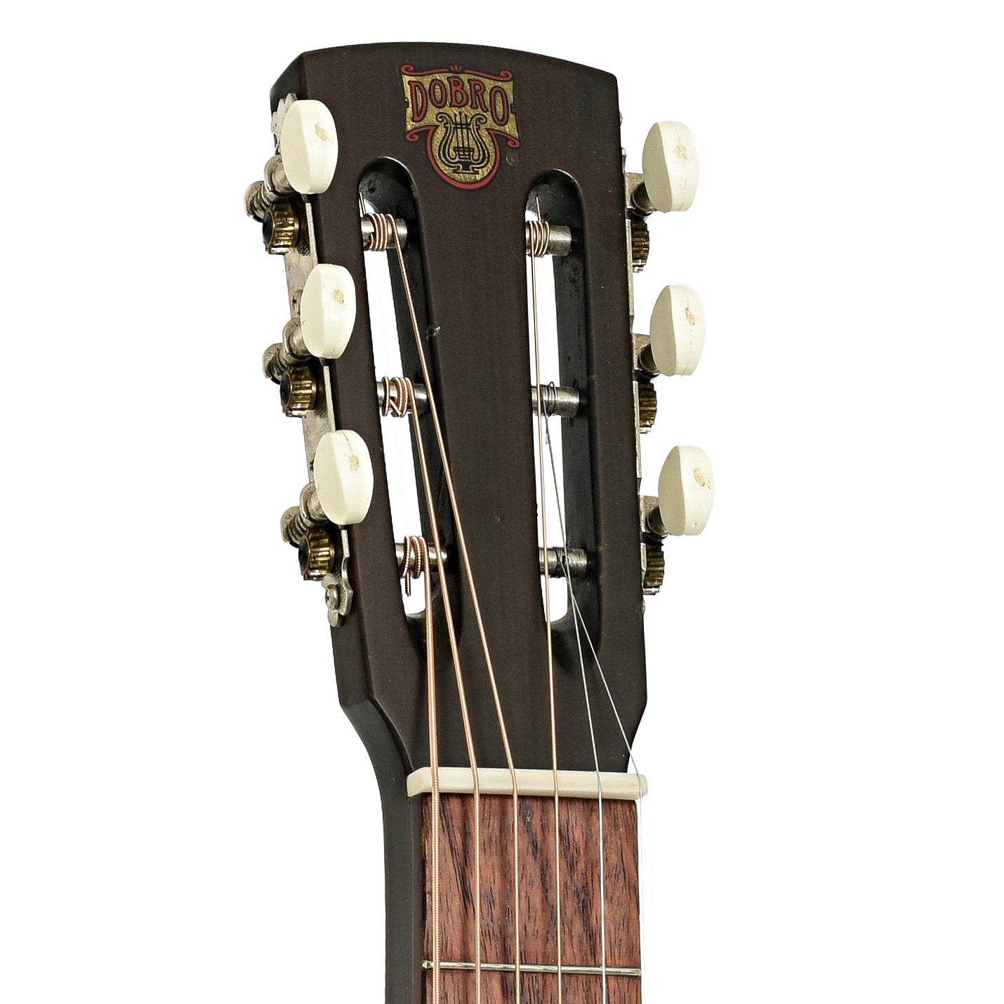 Headstock of Dobro F-60 DS Squareneck Resonator Guitar  