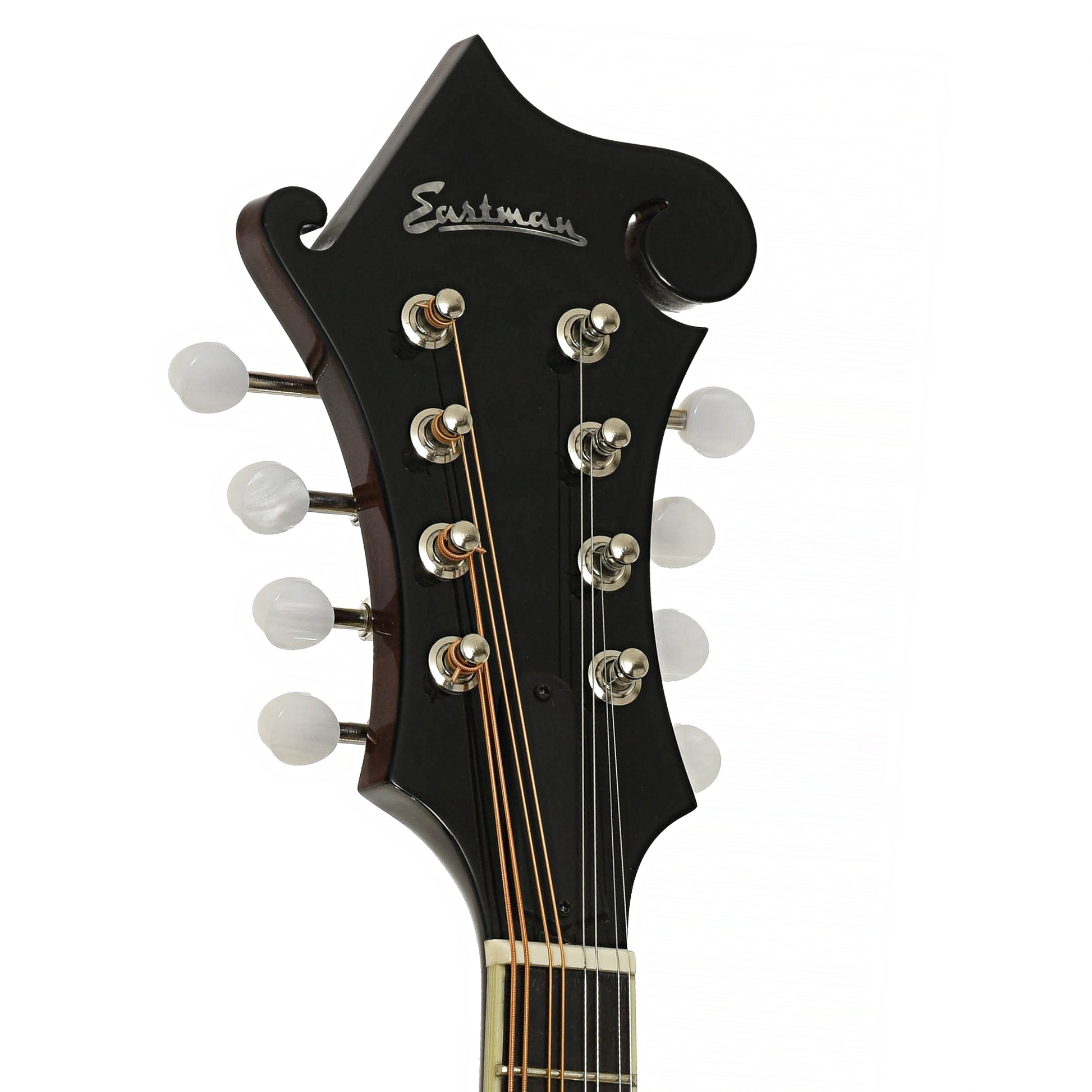 Headstock of Eastman MD514 BK LTD F-Style Mandolin 
