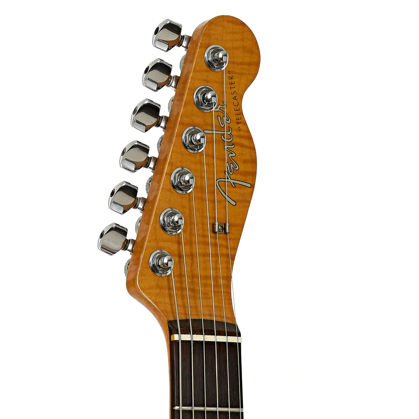 Headstock of Fender Telecaster Deluxe Fotoflame Electric Guitar