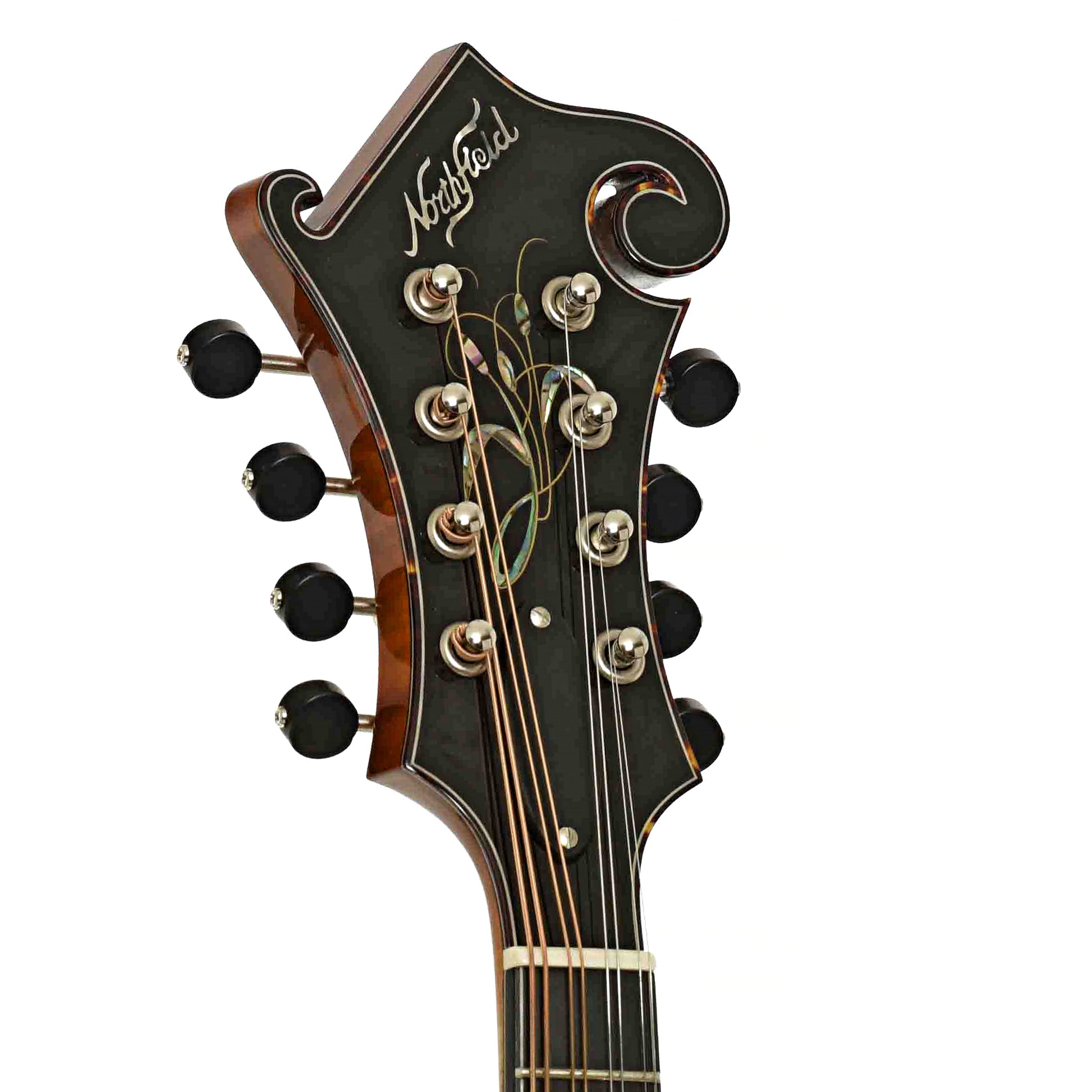 Headstock of Northfield Workshop Artist Series F5 Mandolin, Variation 1 Italian Spruce, with Case