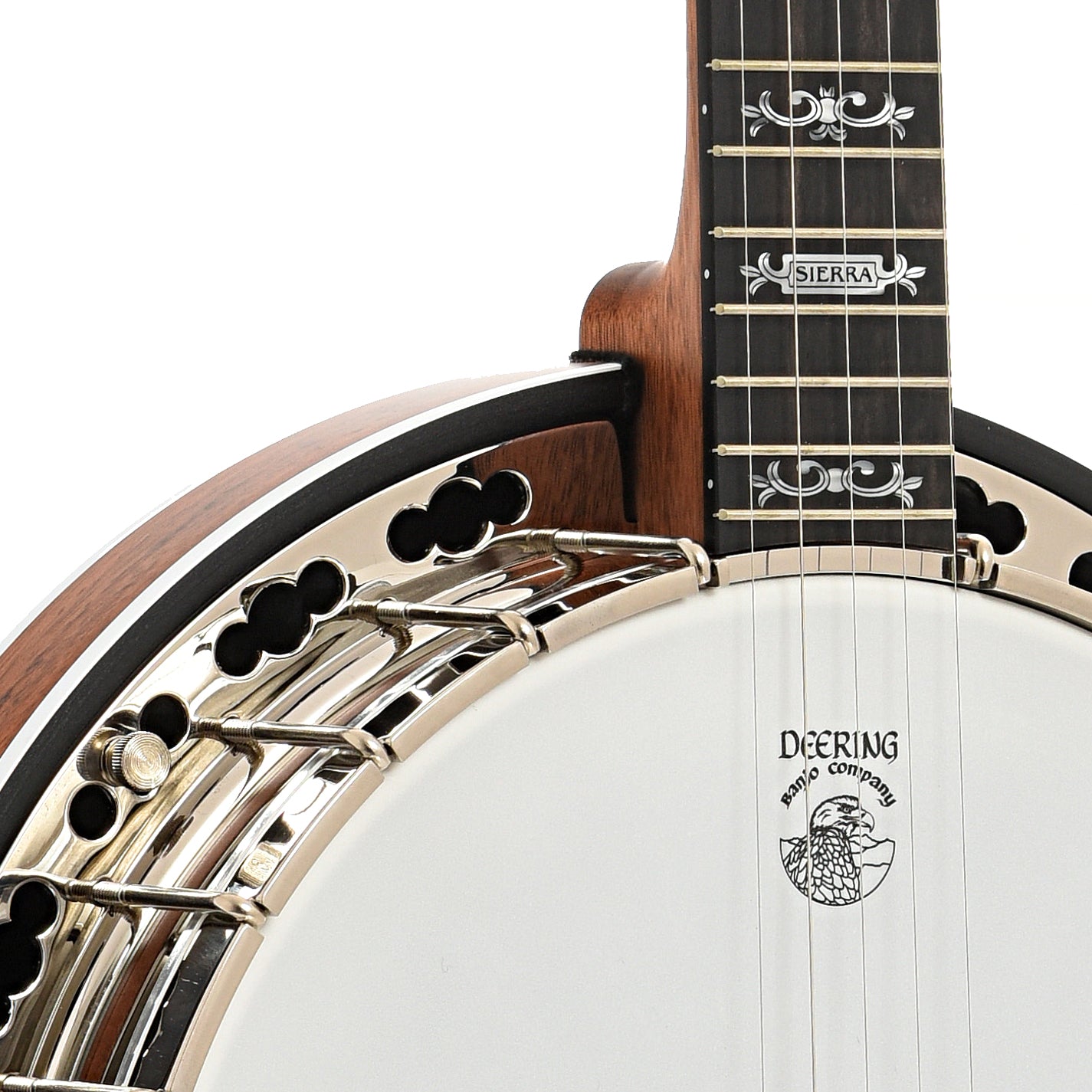 Front body and neck join of Deering Sierra Mahogany Banjo
