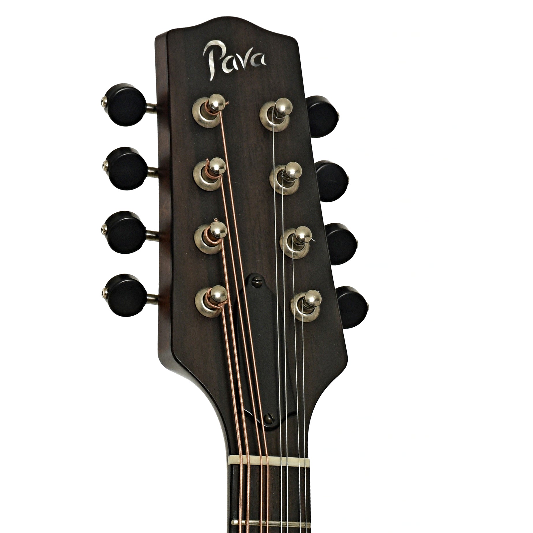 Headstock of Pava A5 Satin Oval Hole Mandolin