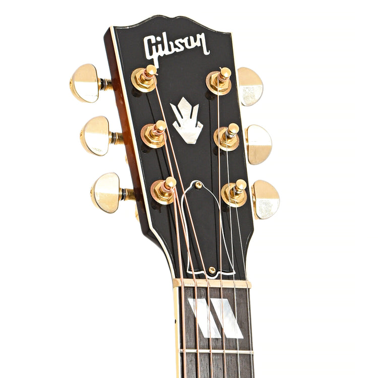 Front headstock of 2001 Gibson J-185 EC Acoustic Guitar 