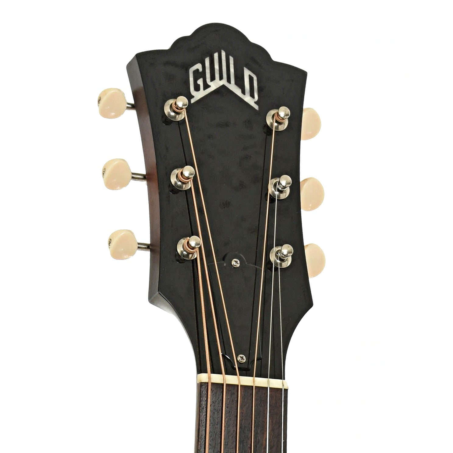 Headstock of Guild M-25E Acoustic Guitar