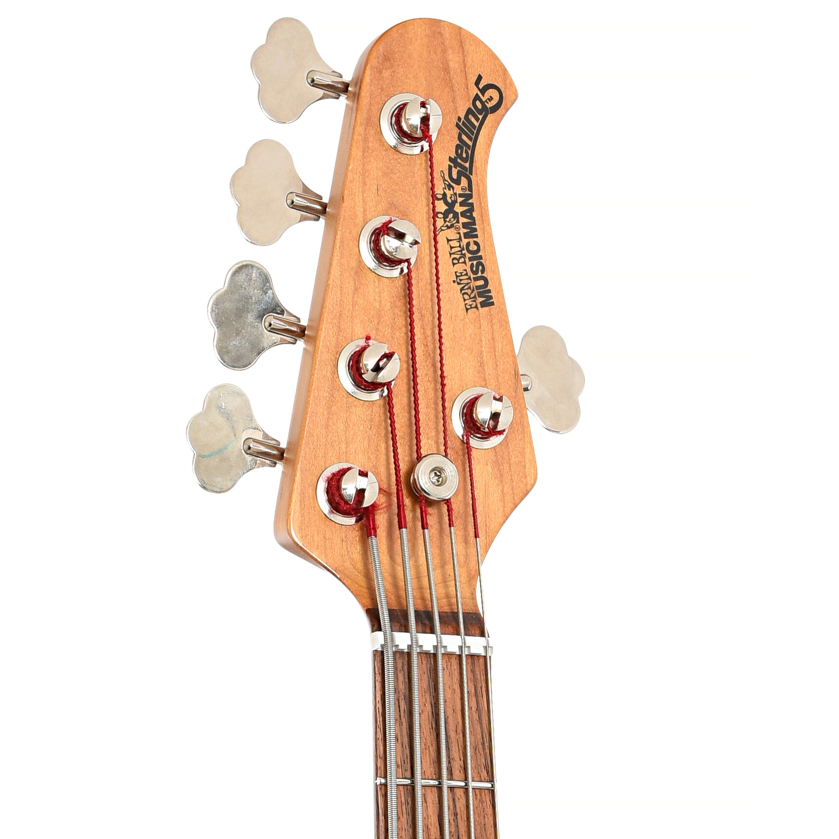 Front headstock of Ernie Ball Music Man Sterling 5 H Electric Bass (2019)