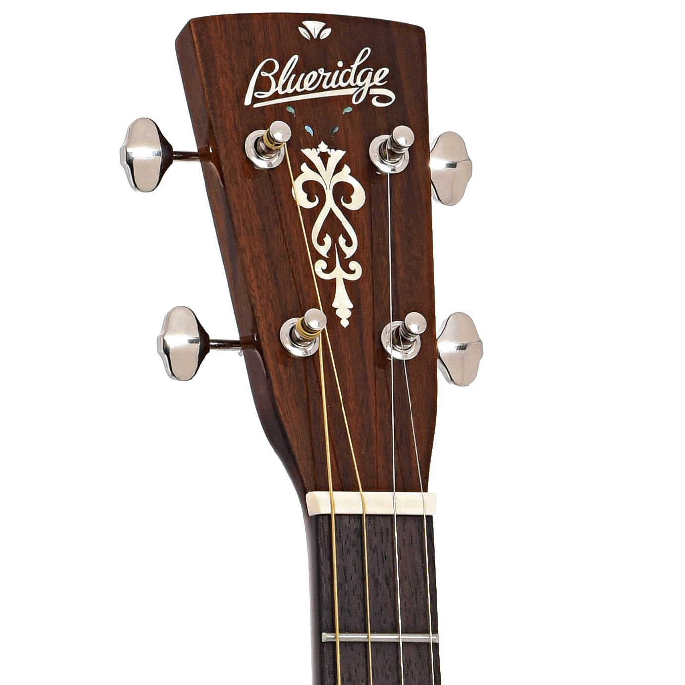 Front headstock of Blueridge BR-40T Tenor Guitar