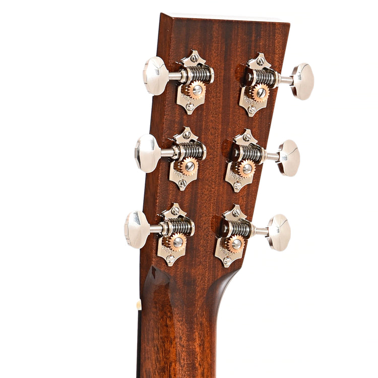 Back headstock of Collings D1T Traditional Series Dreadnought Acoustic Guitar, Baked Adirondack Top, Sunburst