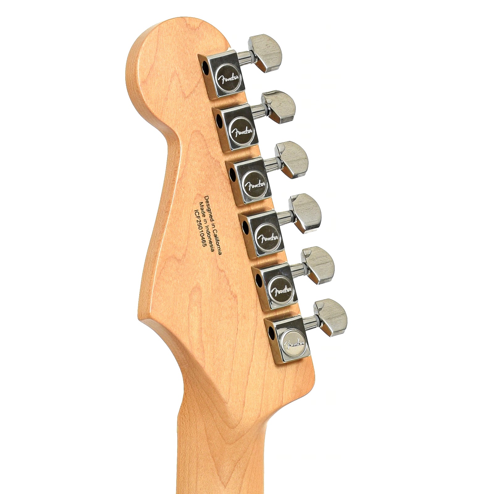 Back and side of Fender Standard Stratocaster Electric Guitar, Olympic White