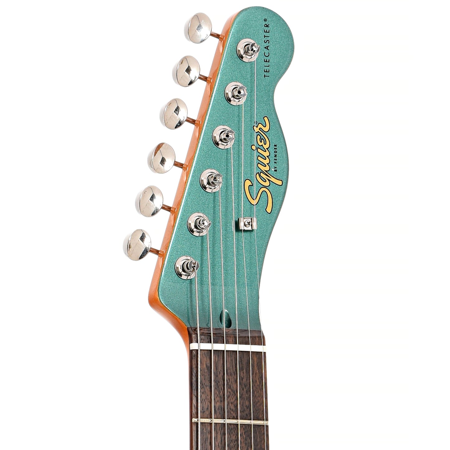 Front headstock of Squier Limited Edition Classic Vibe '60s Telecaster SH, Sherwood Green