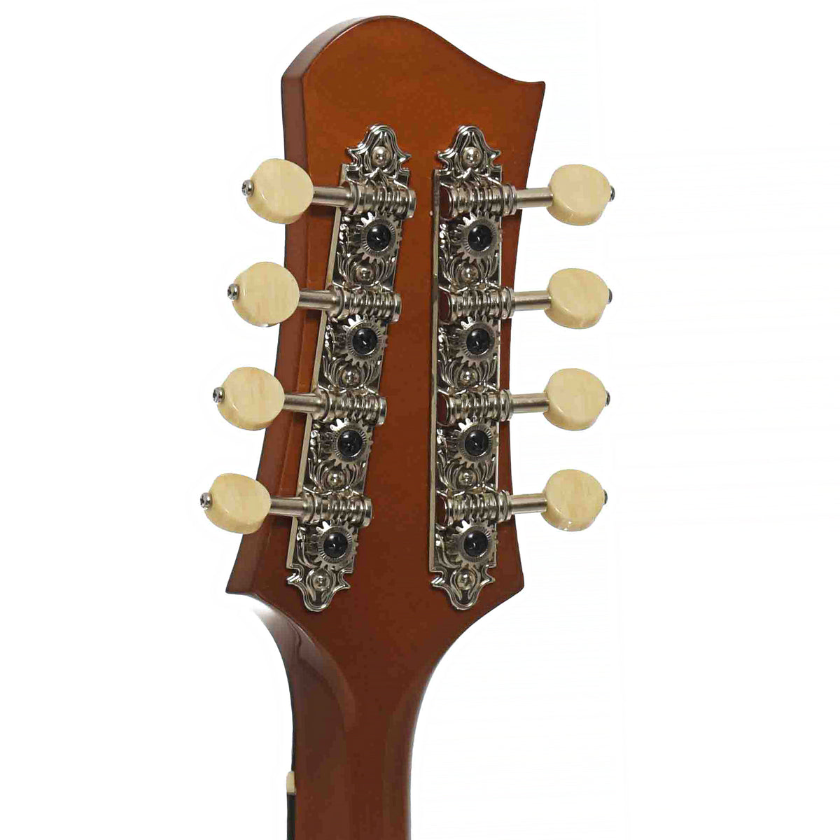 Eastman ERM El Rey Mandolin & Case, Goldburst, Headstock Back