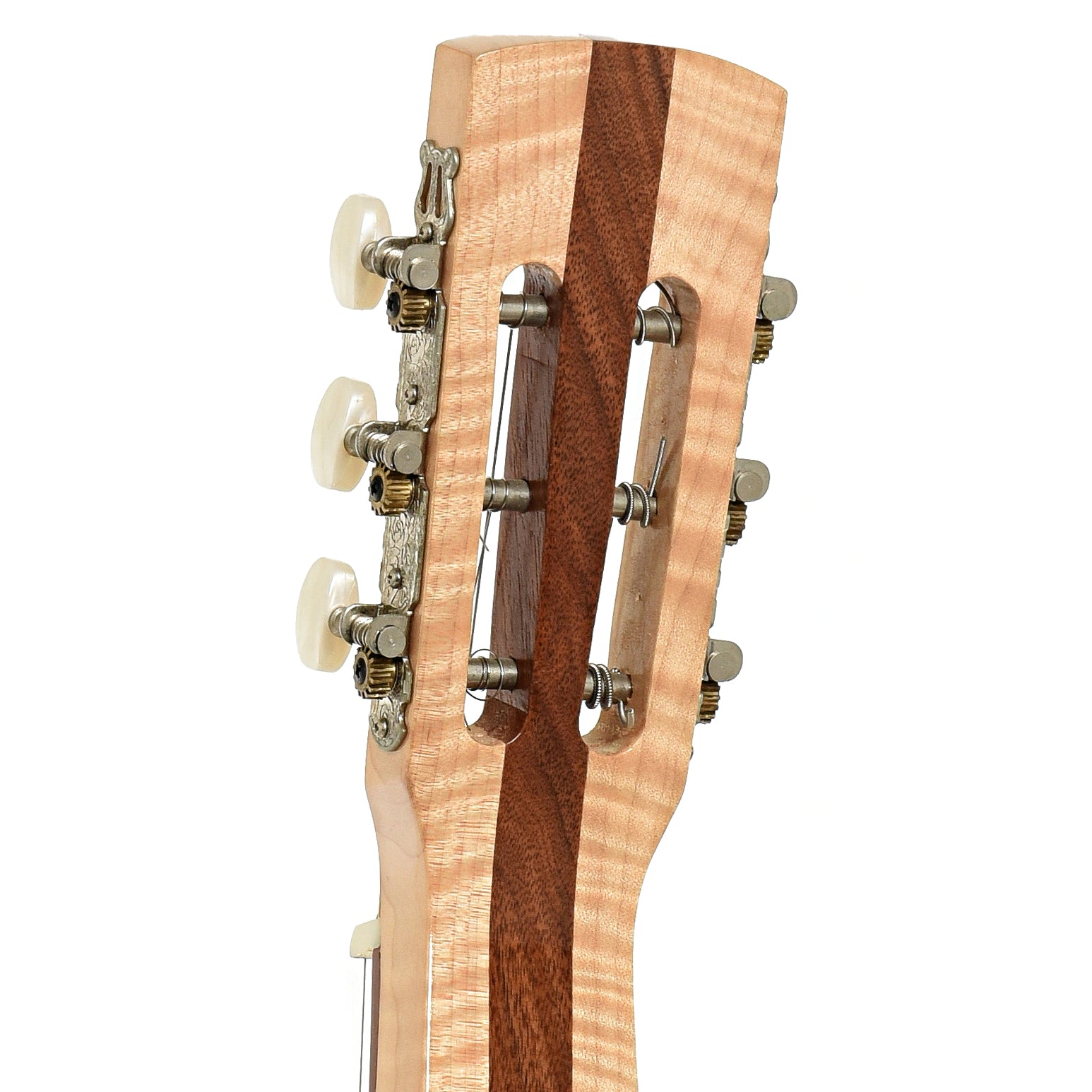 Back of headstock of Morrell Square Neck Resonator Guitar