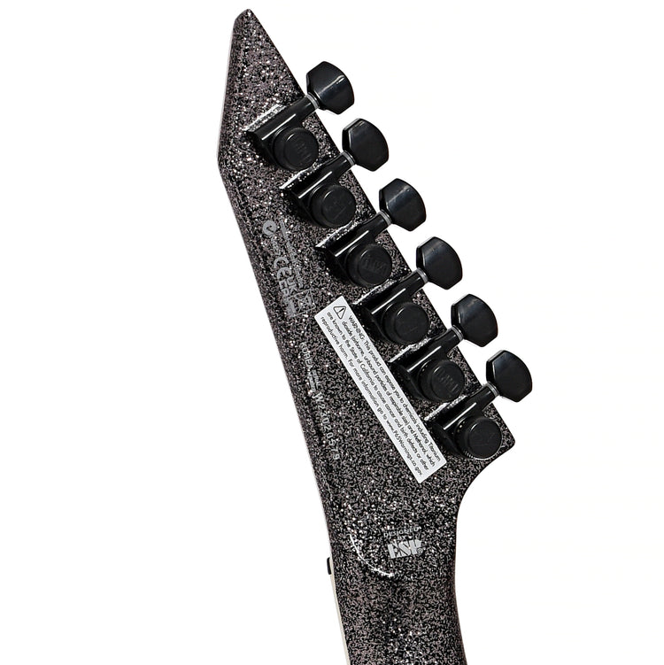 Back headstock of ESP LTD KH-V Electric Guitar, Black Sparkle