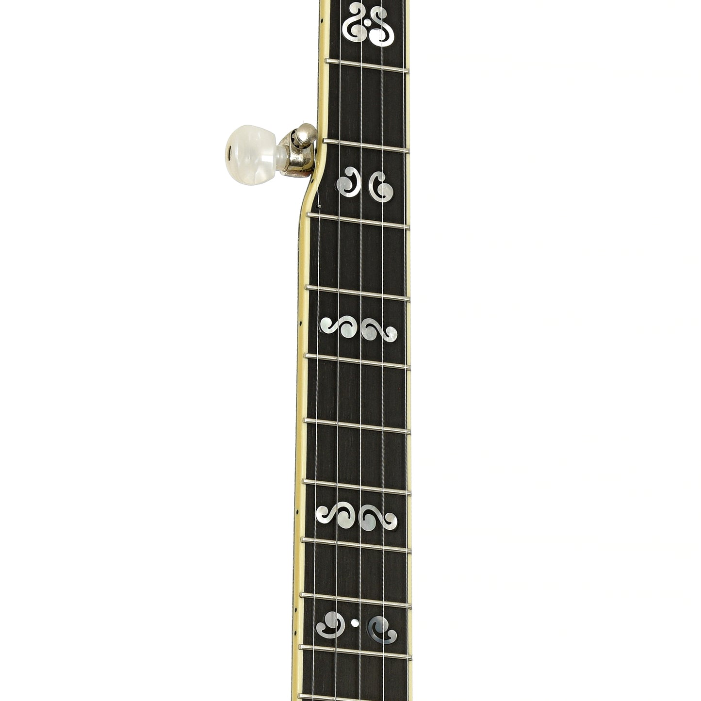 Fretboard of Deering Calico Resonator Banjo