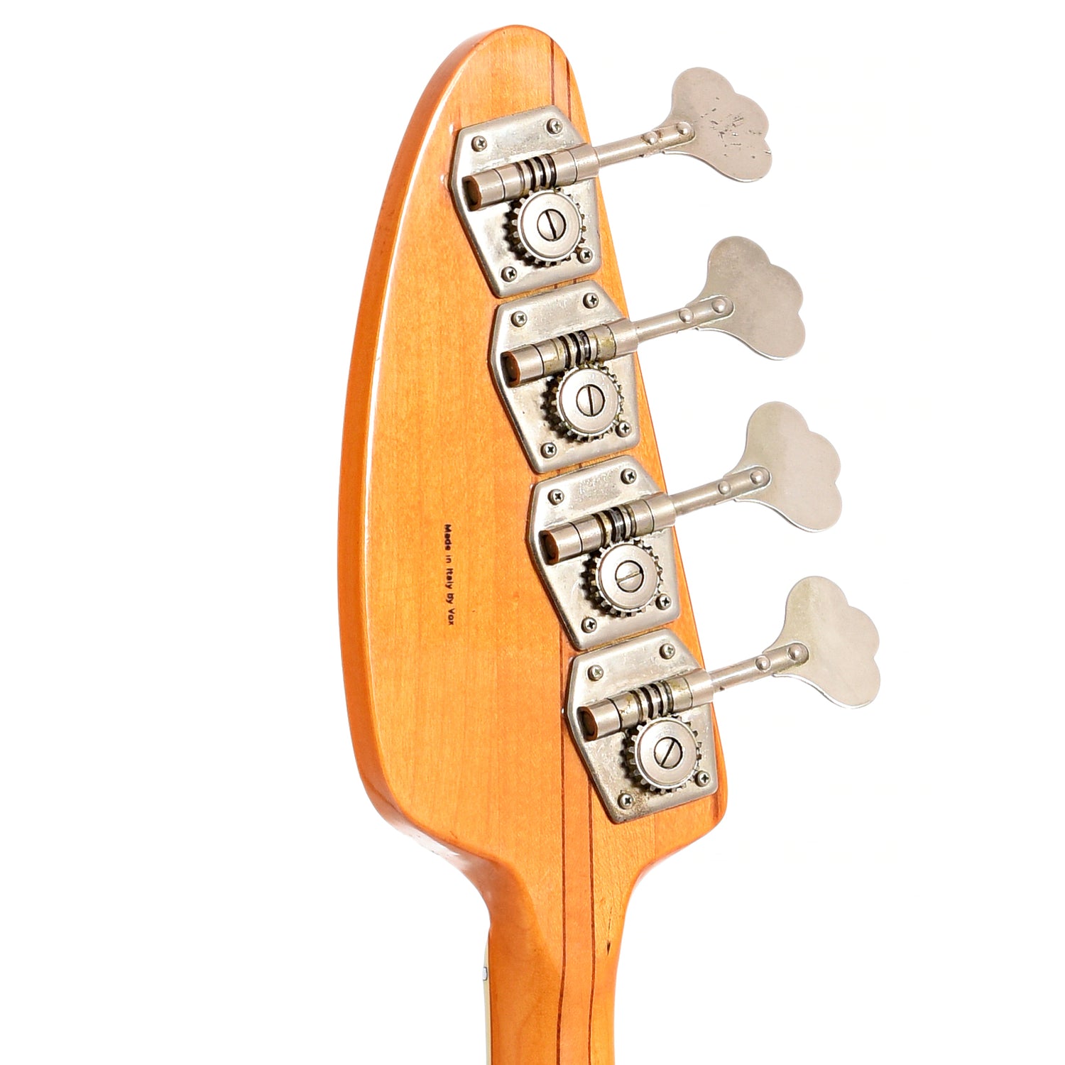 Back headstock of Vox Sidewinder IV Hollow Body Electric Bass (1960's)
