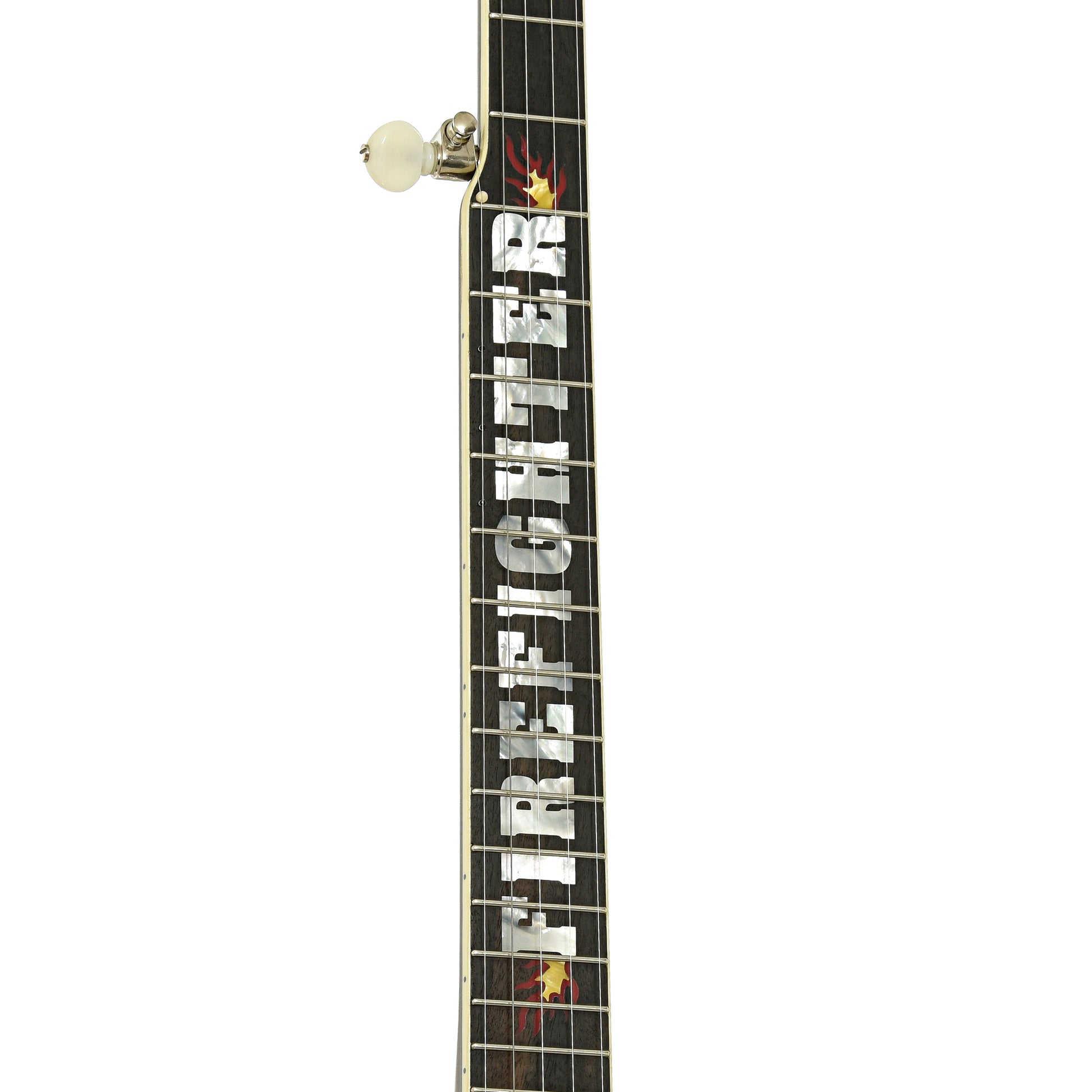 Fretboard of Hatfield Buckdancer Custom Firefighter Resonator Banjo