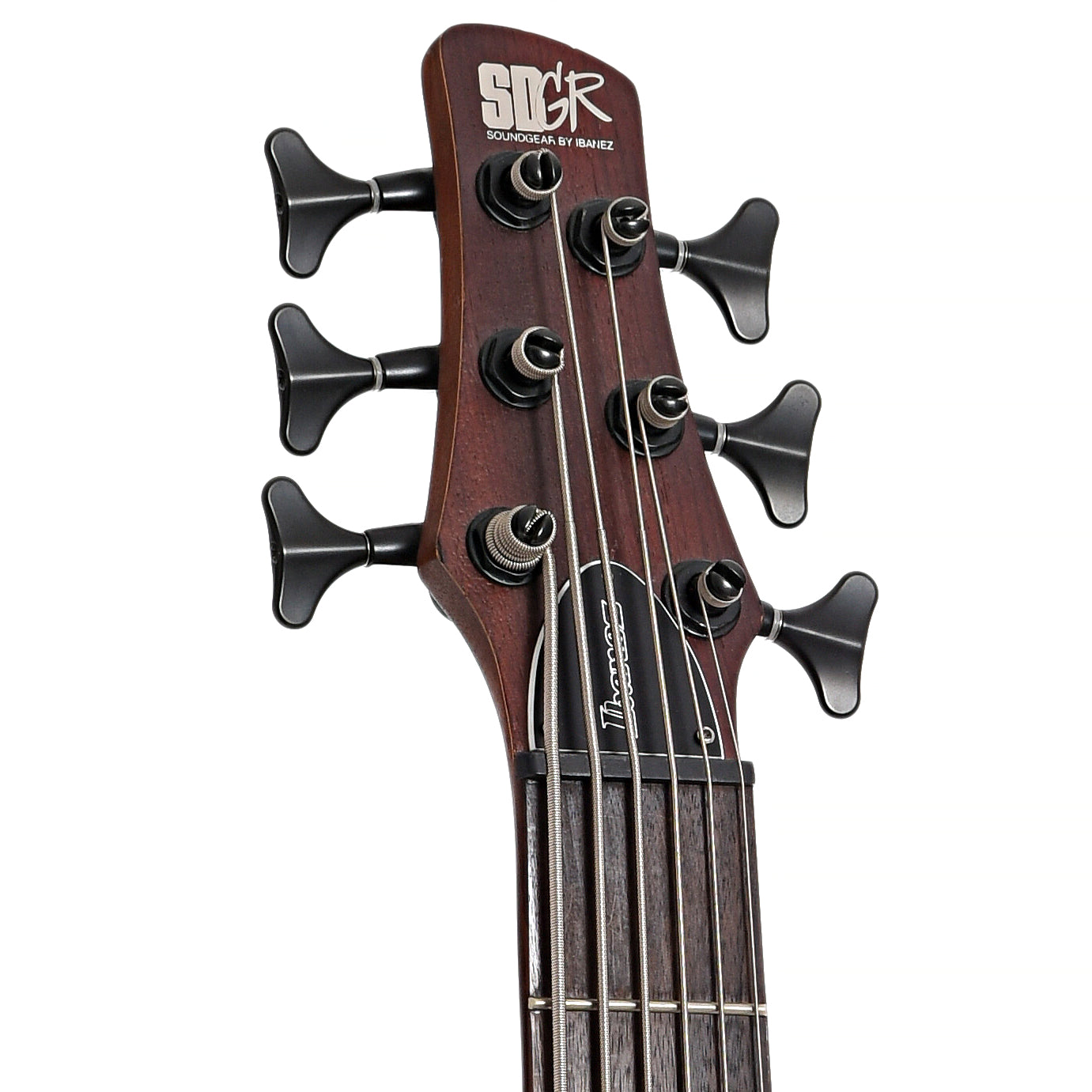 Front headstock of Ibanez ST756 6-String Electric Bass (2010s)
