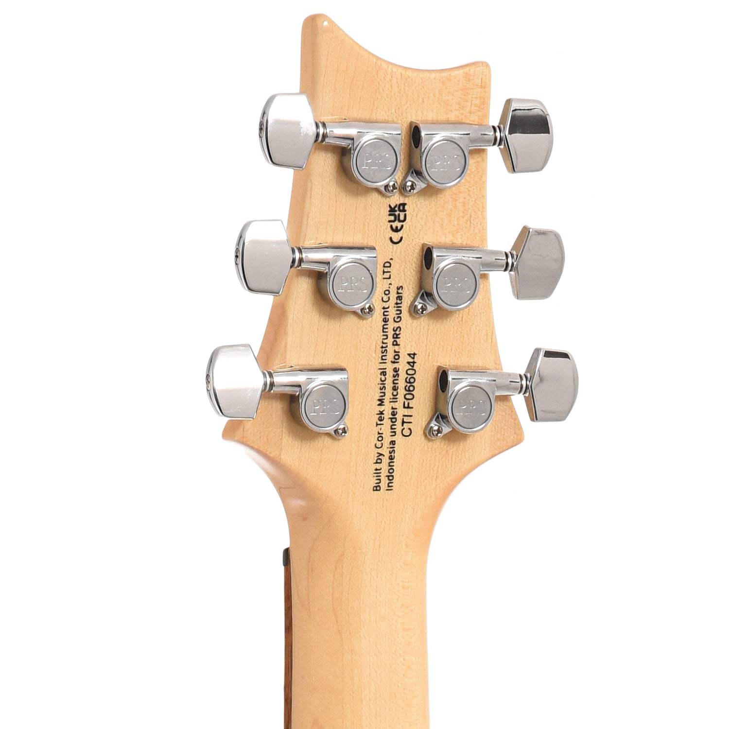 Back headstock of PRS Custom 24-08 Lefty Electric Guitar, Eriza Verde