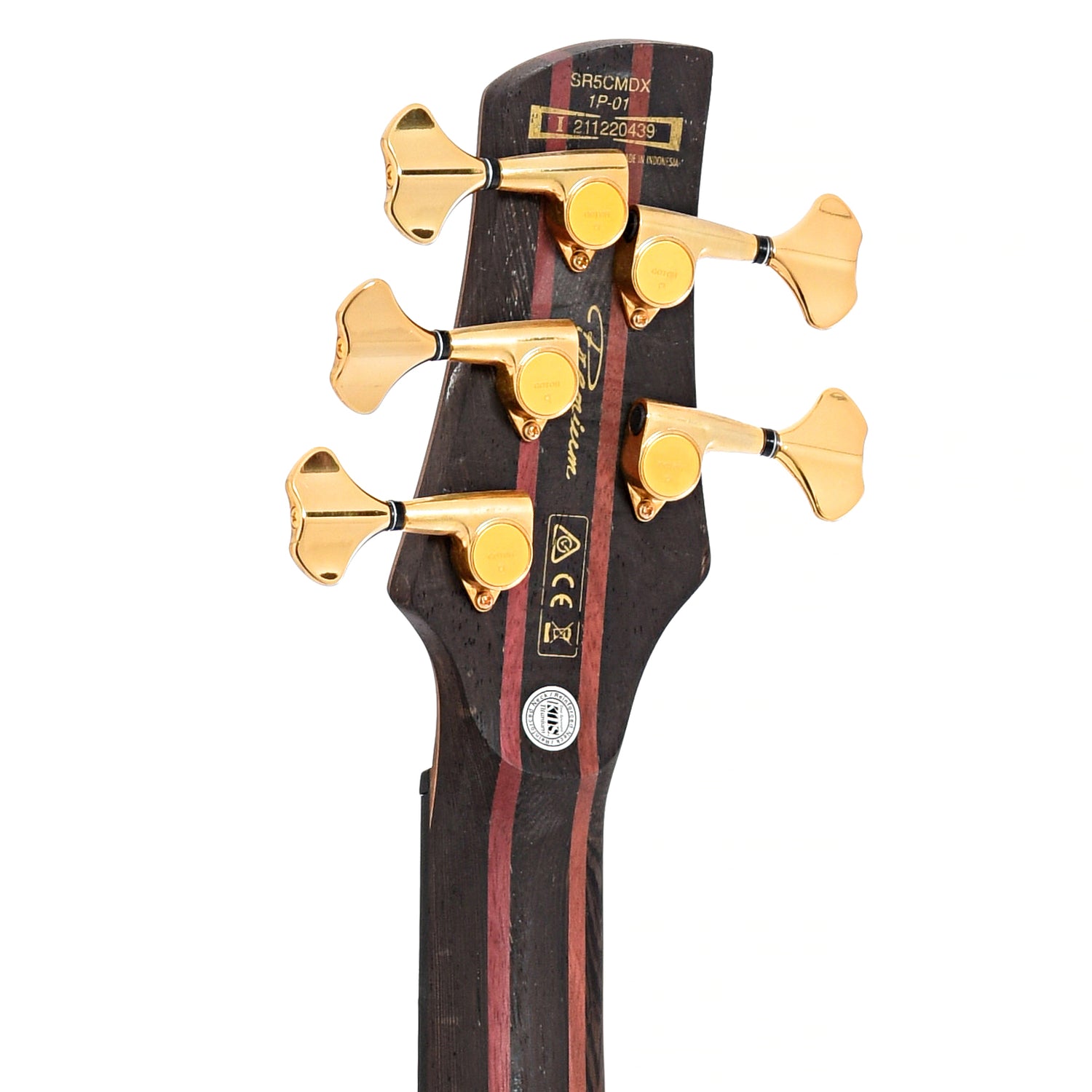 Back headstock of Ibanez B-Stock SR5CMDX 5-String Bass, Black Ice Low Gloss