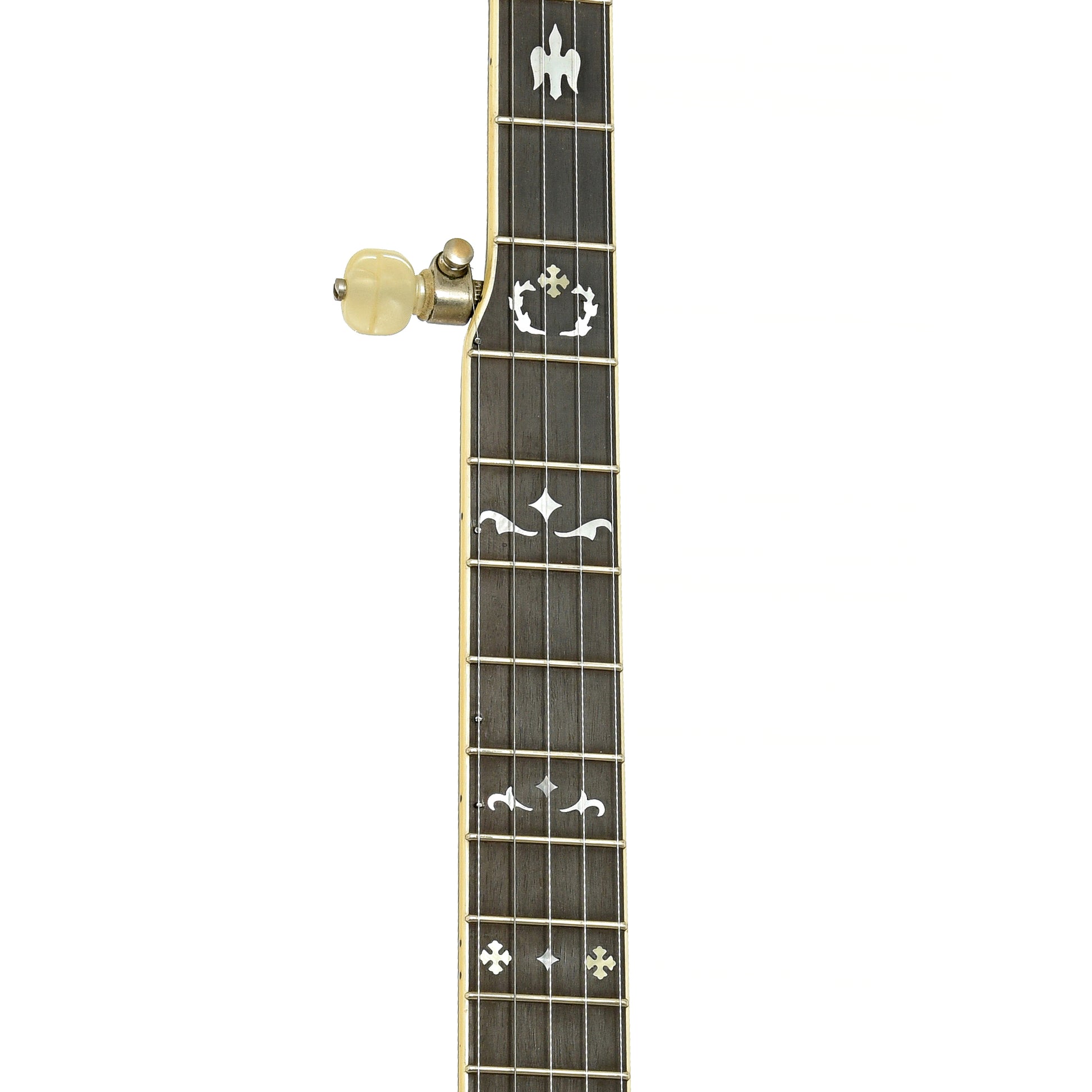 Fretboard of Stelling Golden Cross Walnut Resonator Banjo