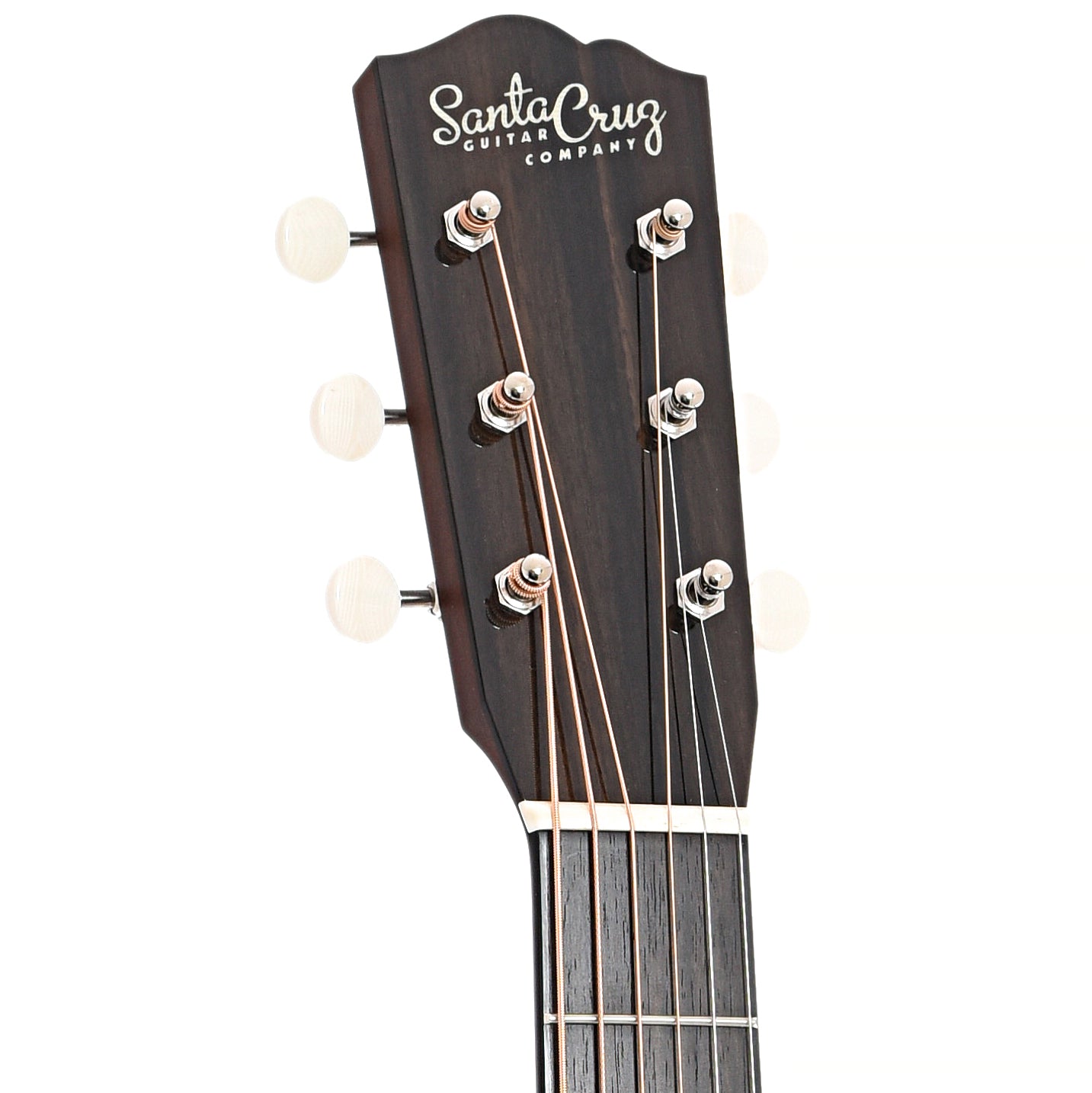 Front headstock of Santa Cruz Custom Vintage Jumbo Acoustic Guitar