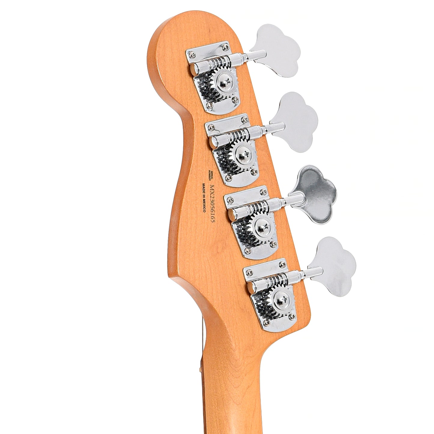 Back headstock of Fender Player Plus Jazz Bass, 3-Color Sunburst