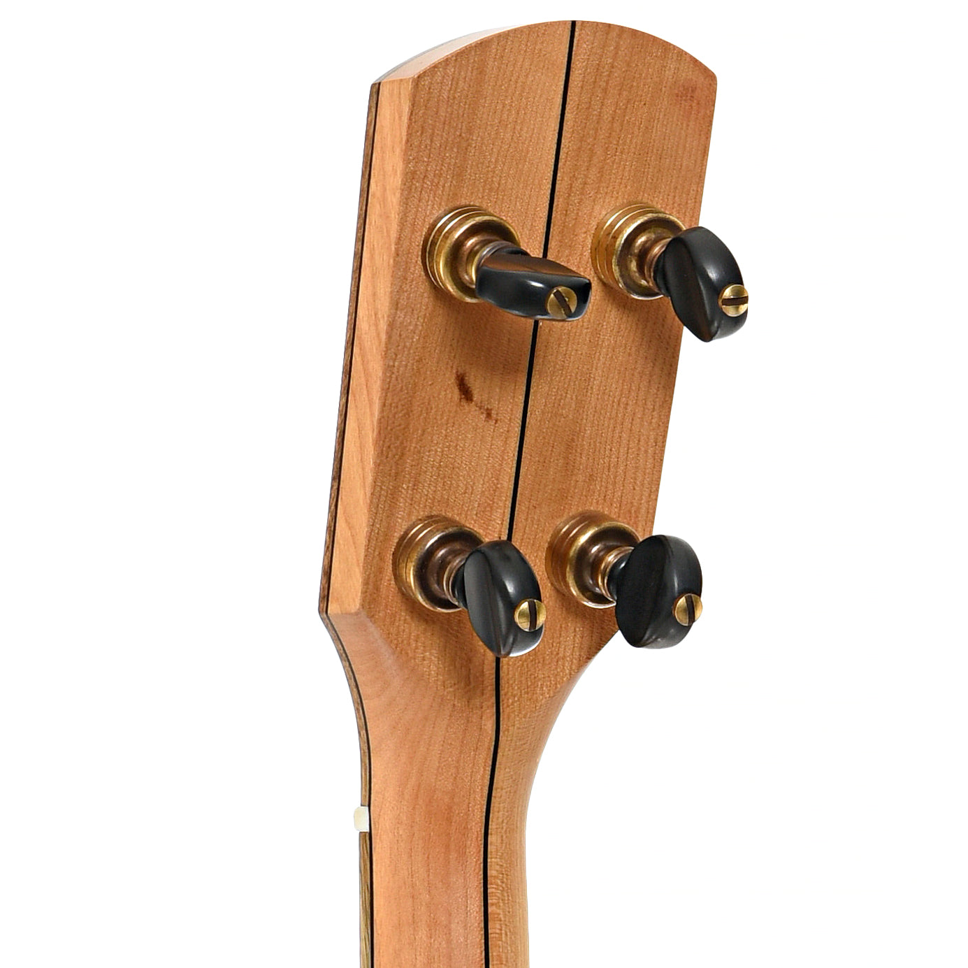 Back headsatock of Pisgah Banjo Co. 12" Cherry Possum Openback Banjo, Short Scale 