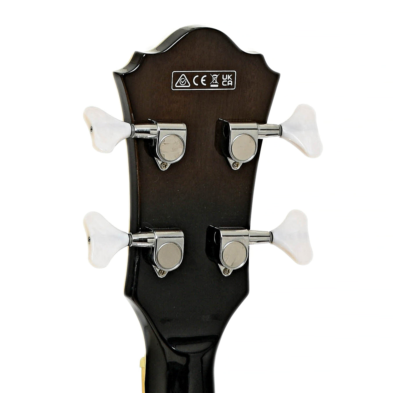 Tuners of Ibanez Artcore AFB200 Hollowbody Electric Bass Guitar, Transparent Black Sunburst
