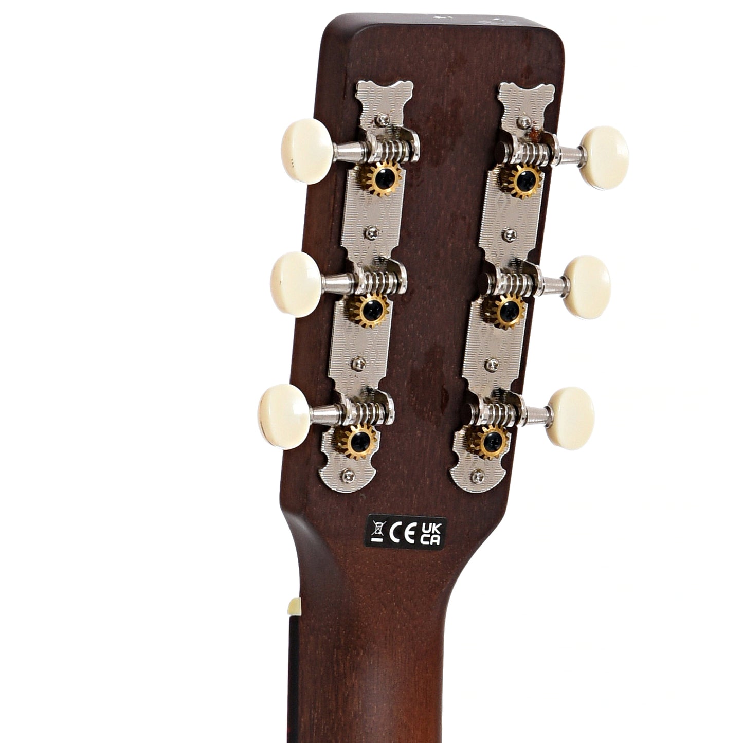 Back headstock of Gretsch Jim Dandy Deltoluxe Parlor Acoustic/Electric Guitar, Black Top