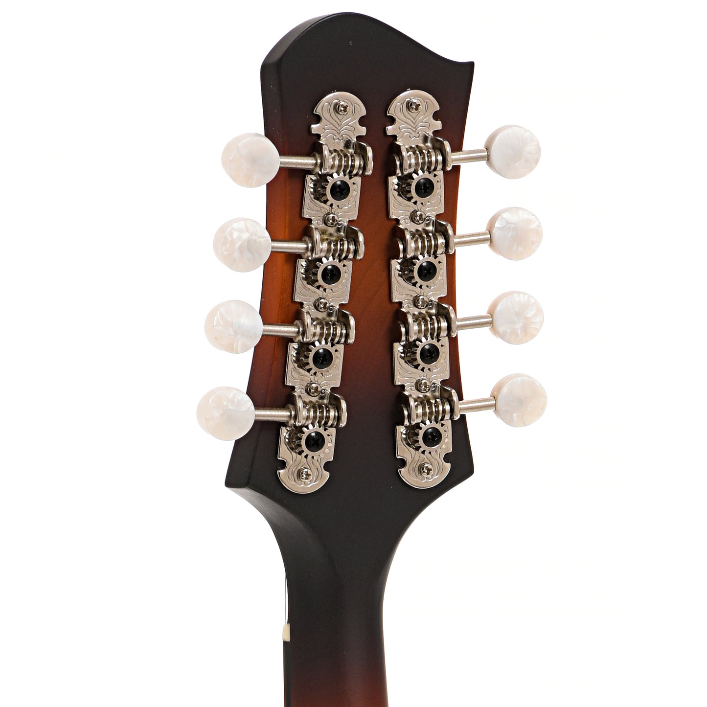 Back headstock of Eastman MD304E-SB Mandolin, Sunburst