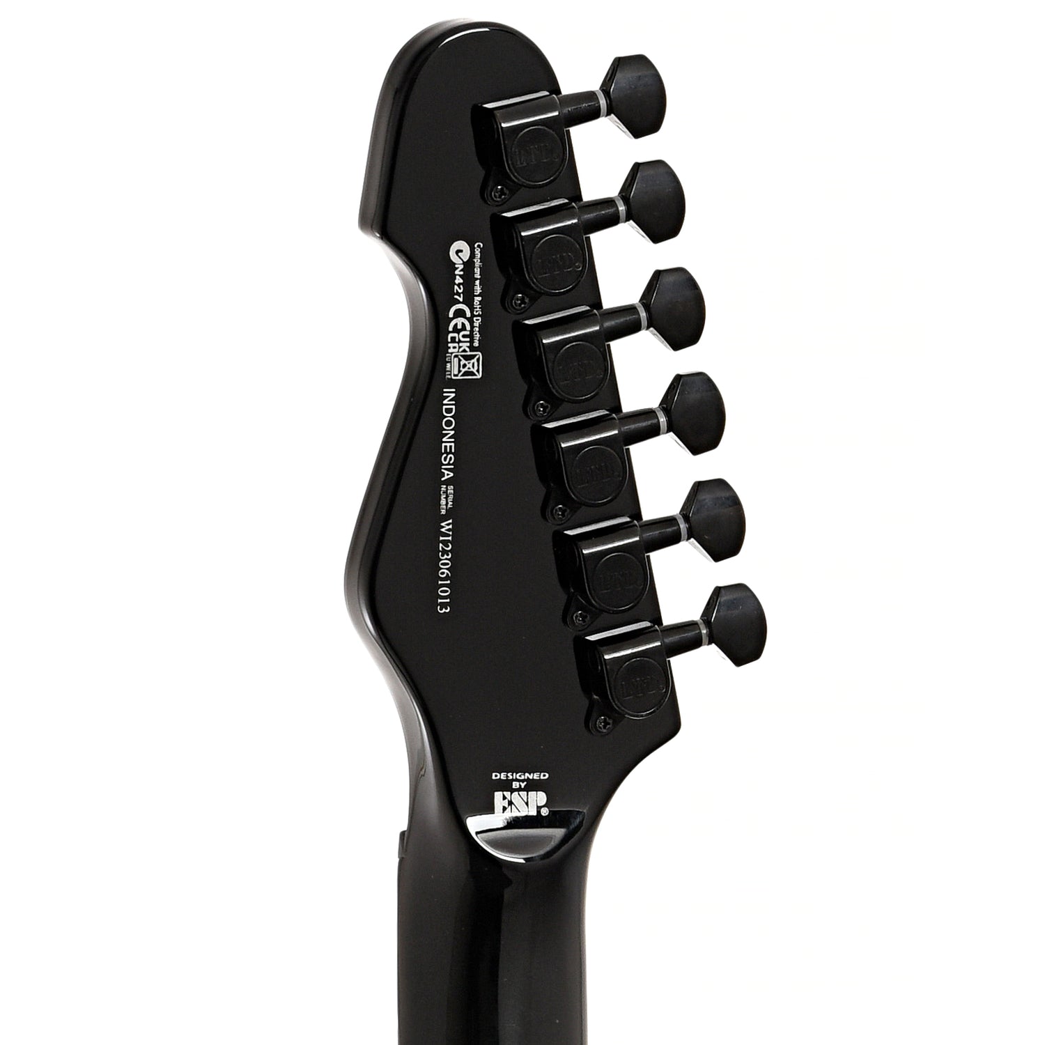 Back headstock of ESP LTD TE-200 Electric Guitar Black Finish