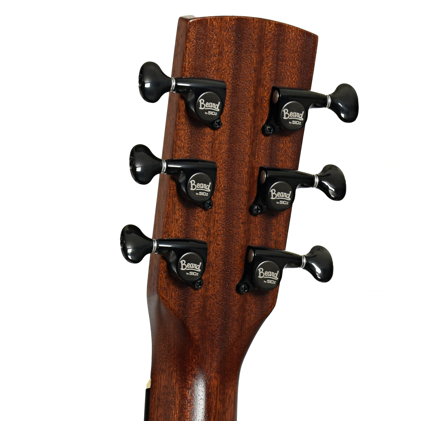 Tuners of Beard Trailhead Roundneck Resonator Guitar Tobacco Finish