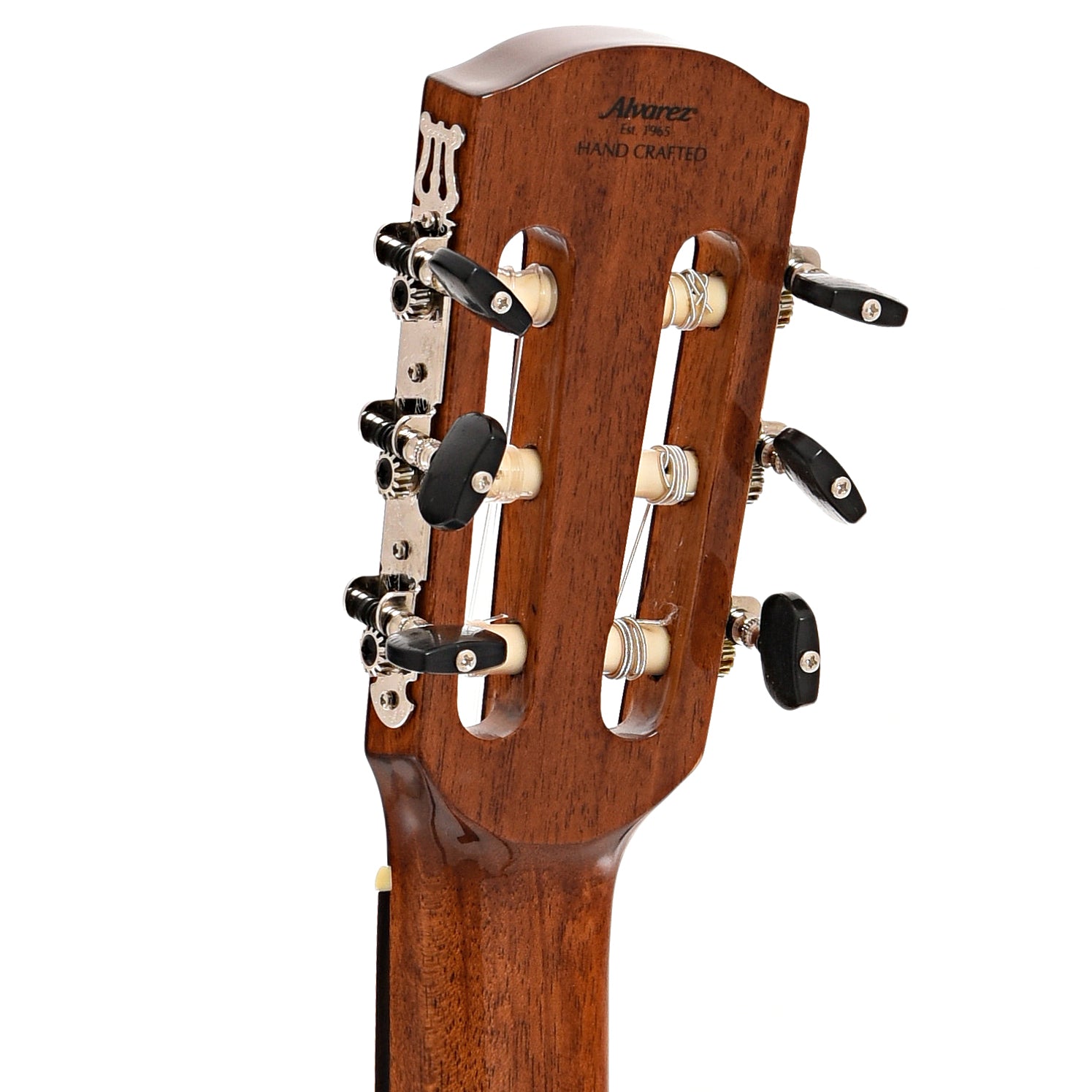 Back headstock of Alvarez AC65HCE Classical-Electric Guitar