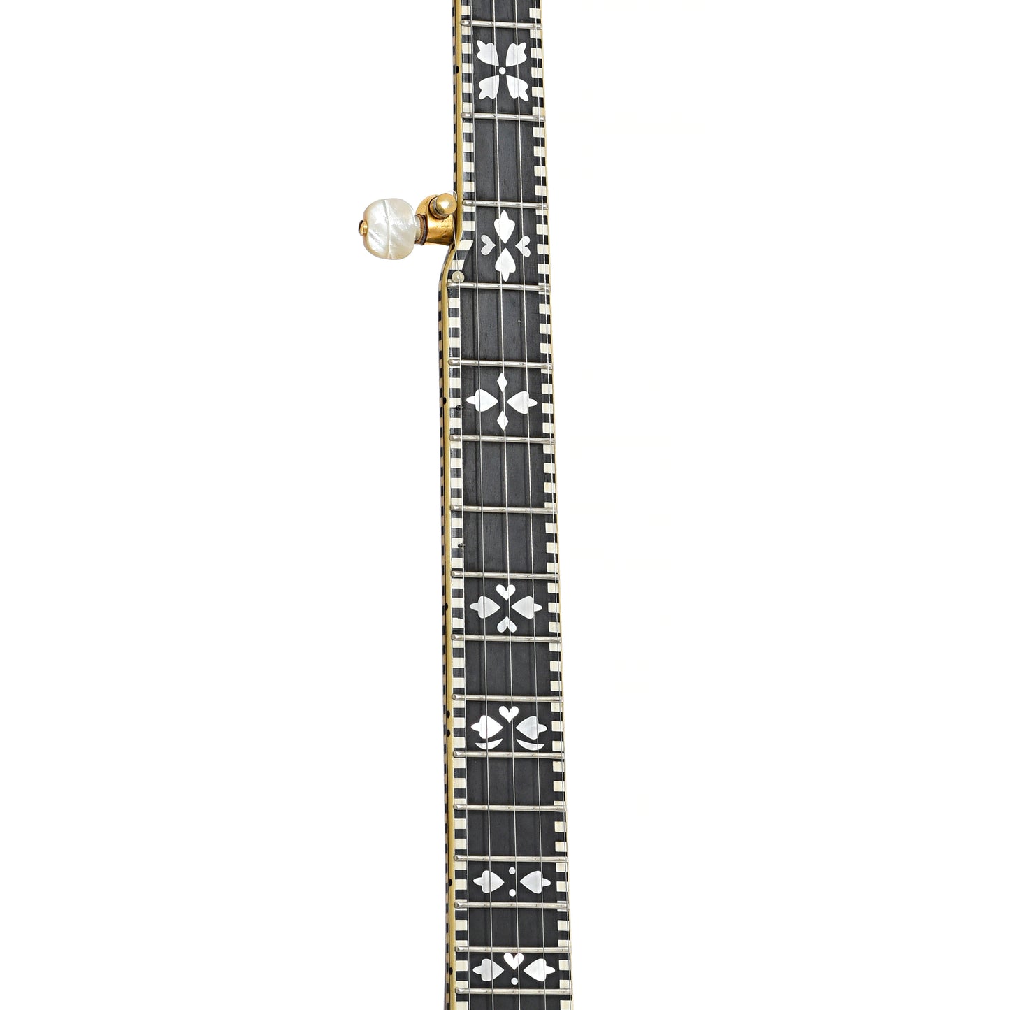 Fretboard of Gibson TB-6 Checkerboard Conversion Resonator Banjo (1928)