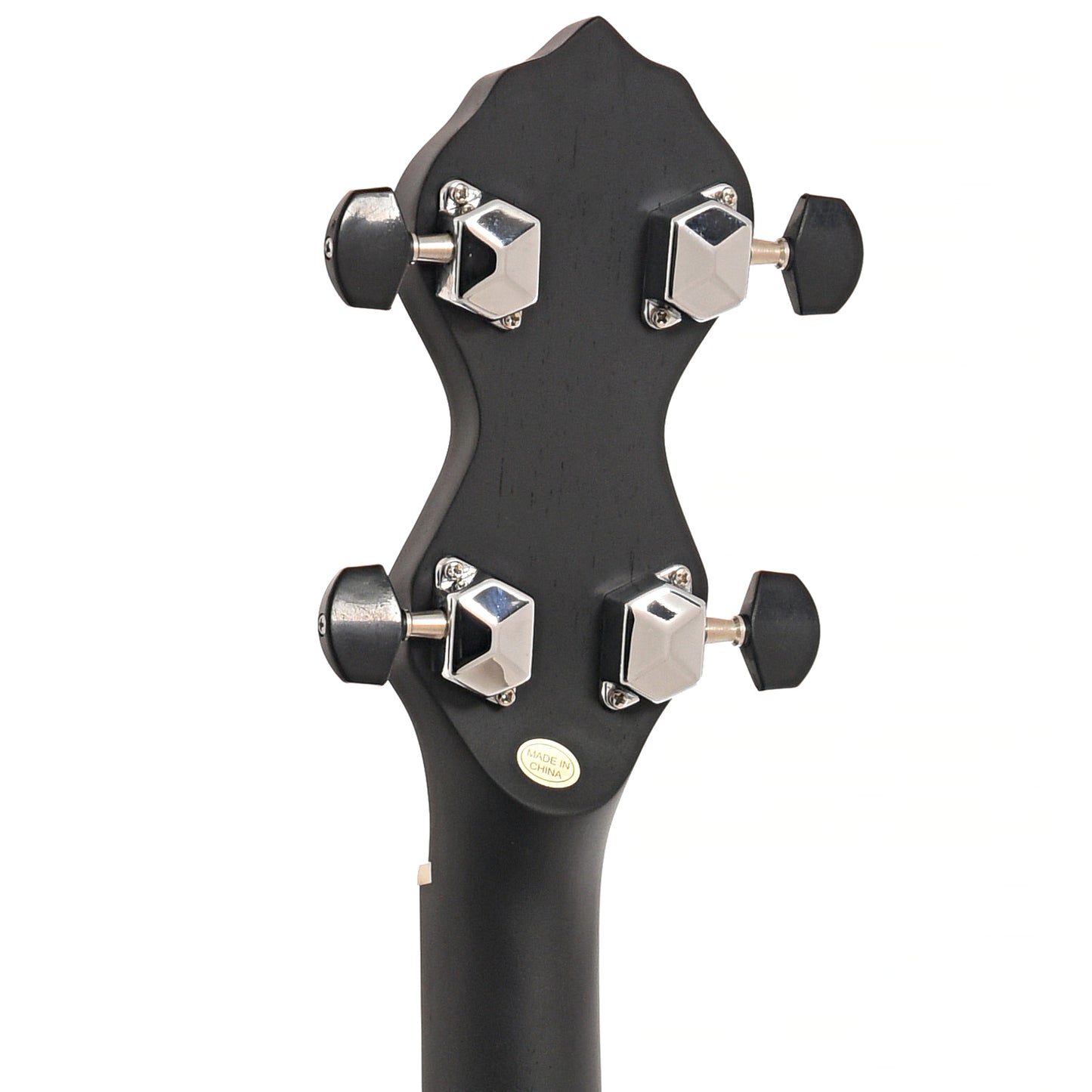 Back headstock of Gold Tone AC-12FL 12" Fretless Openback Banjo 