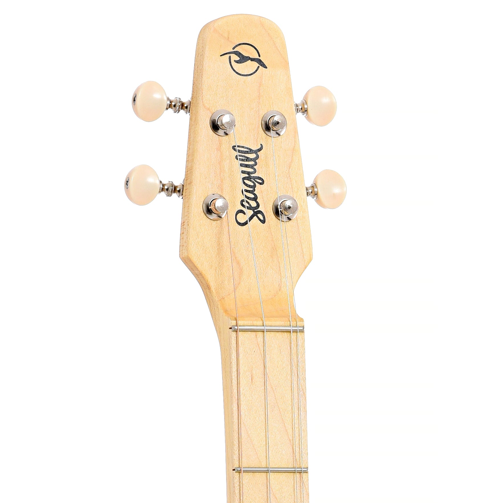 Front headstock of Seagull M4 "Merlin" 4-String Diatonic Acoustic Instrument with Pickup