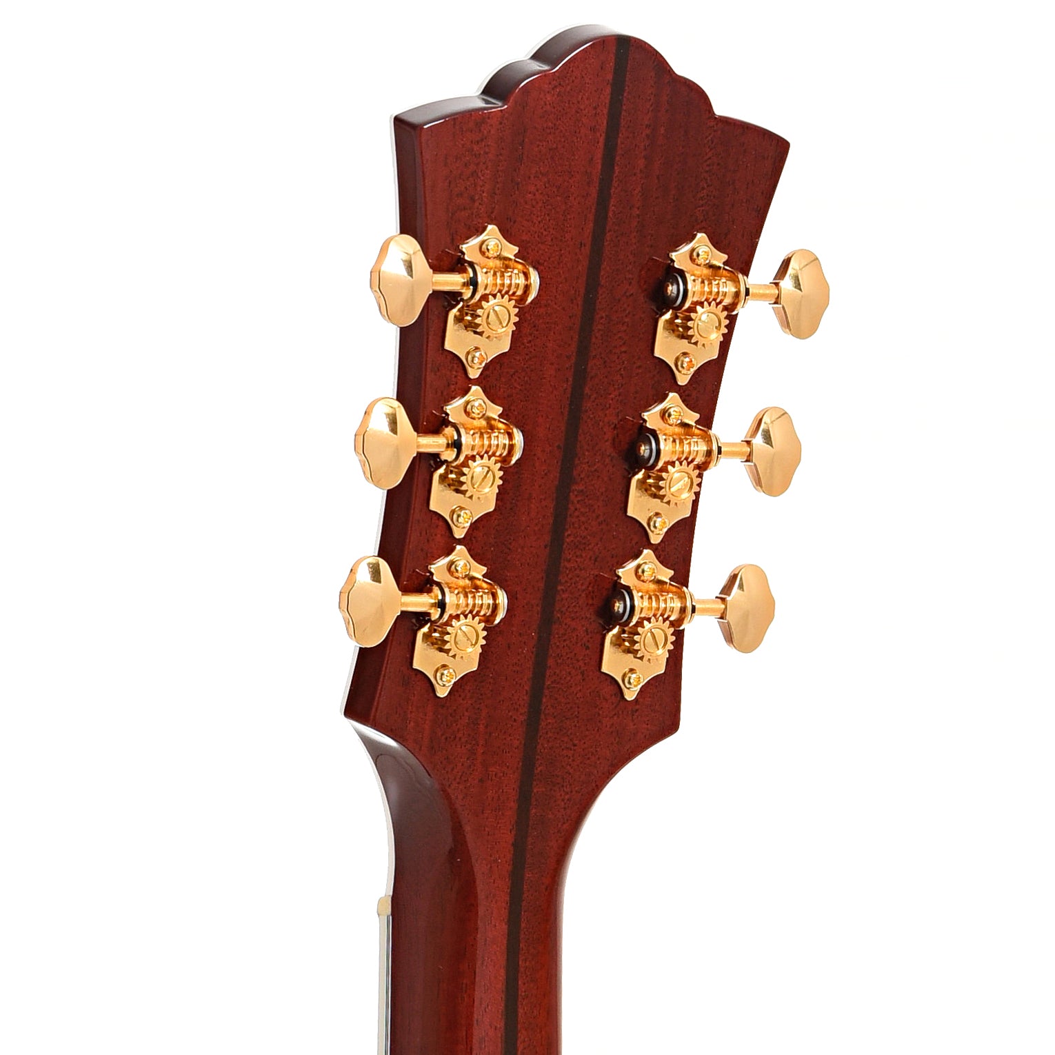 Back headstock of Guild GSR D-55 70th Anniversary Limited Edtition Dreadnought Acoustic 