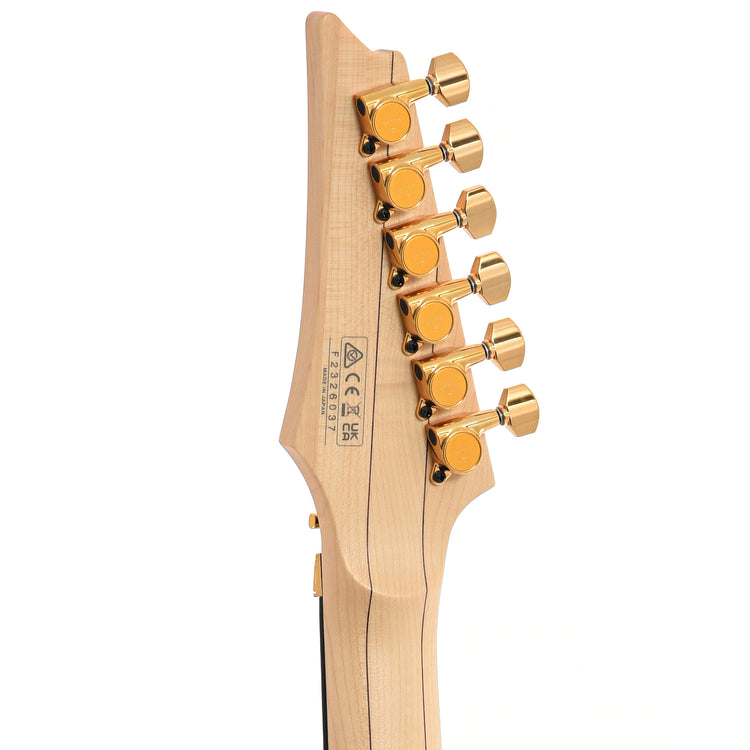 Back headstock of Ibanez Axe Design Lab Prestige Series RGA622XH Electric Guitar, Black