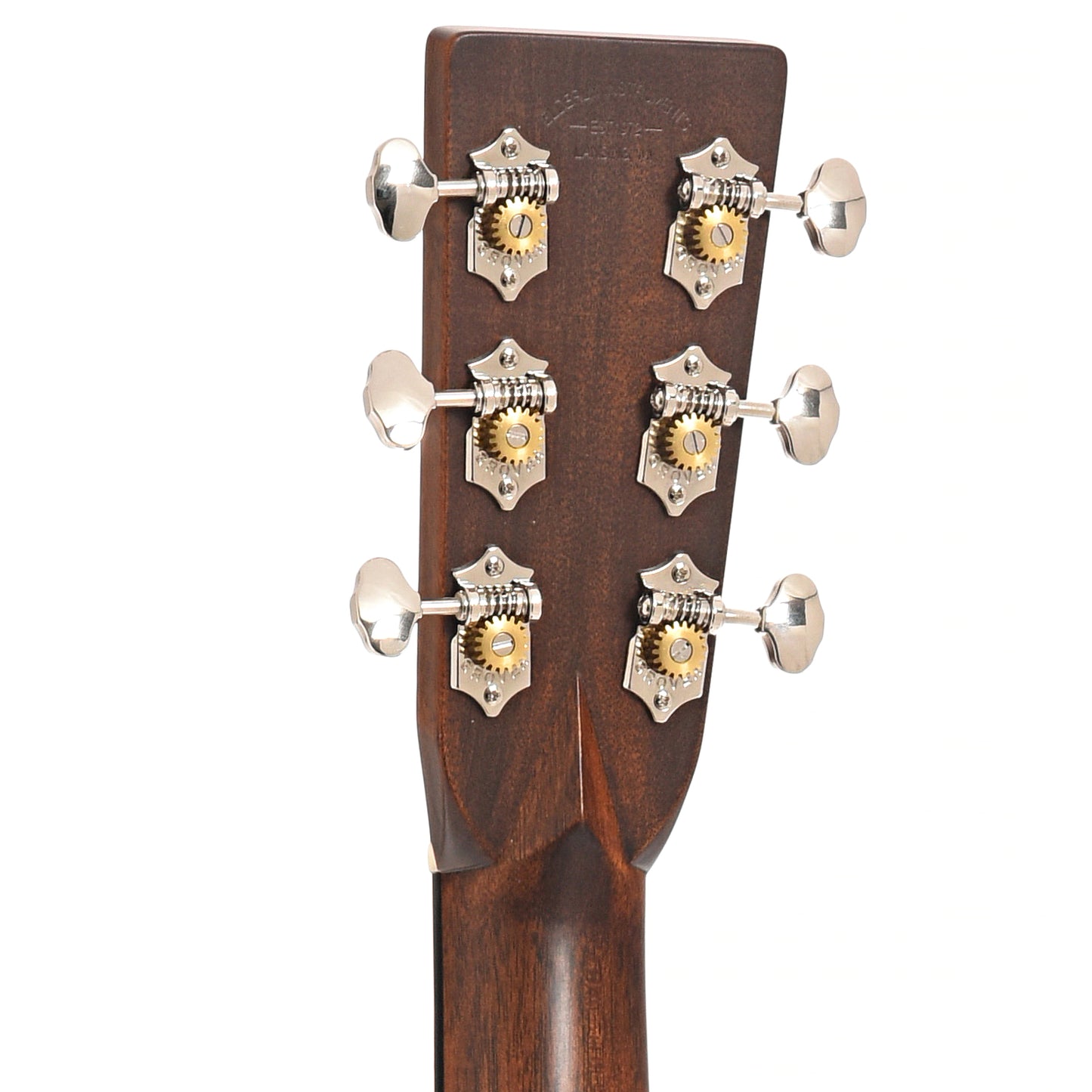 Back headstock of Martin Custom 28-Style Dreadnought  - Quilted Sapele & Adirondack Spruce - #2 of 2