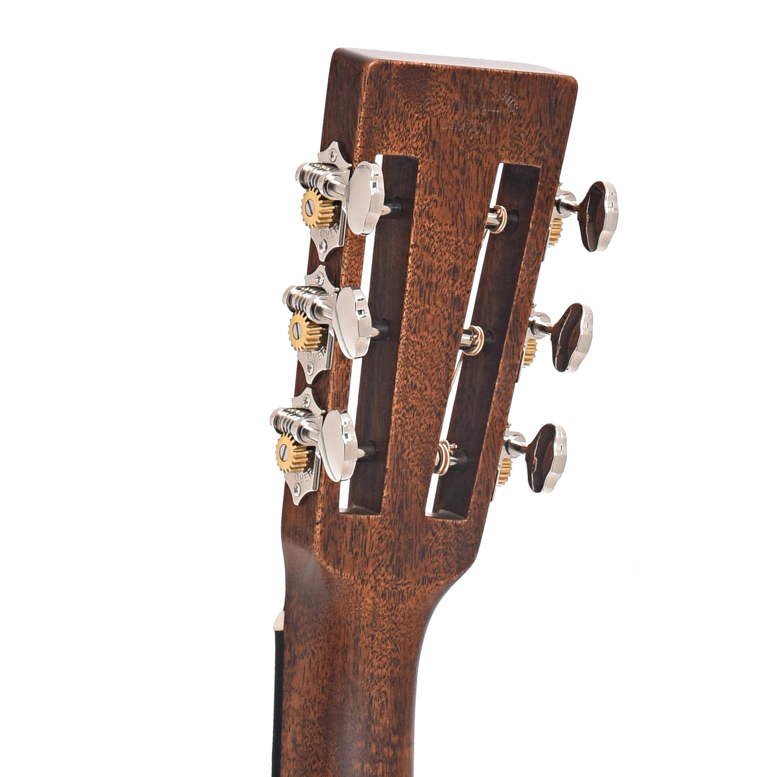 Back headstock of Martin Custom 000 12-Fret Guitar & Case, All Quilted Mahogany,