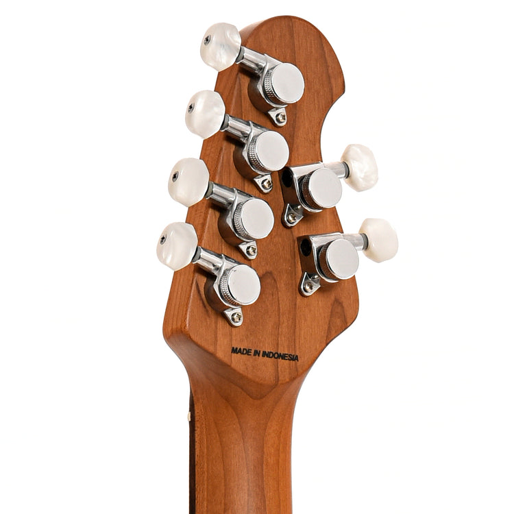 Back headstock of Sterling by Music Man St. Vincent Goldie Electric Guitar, Cashmere