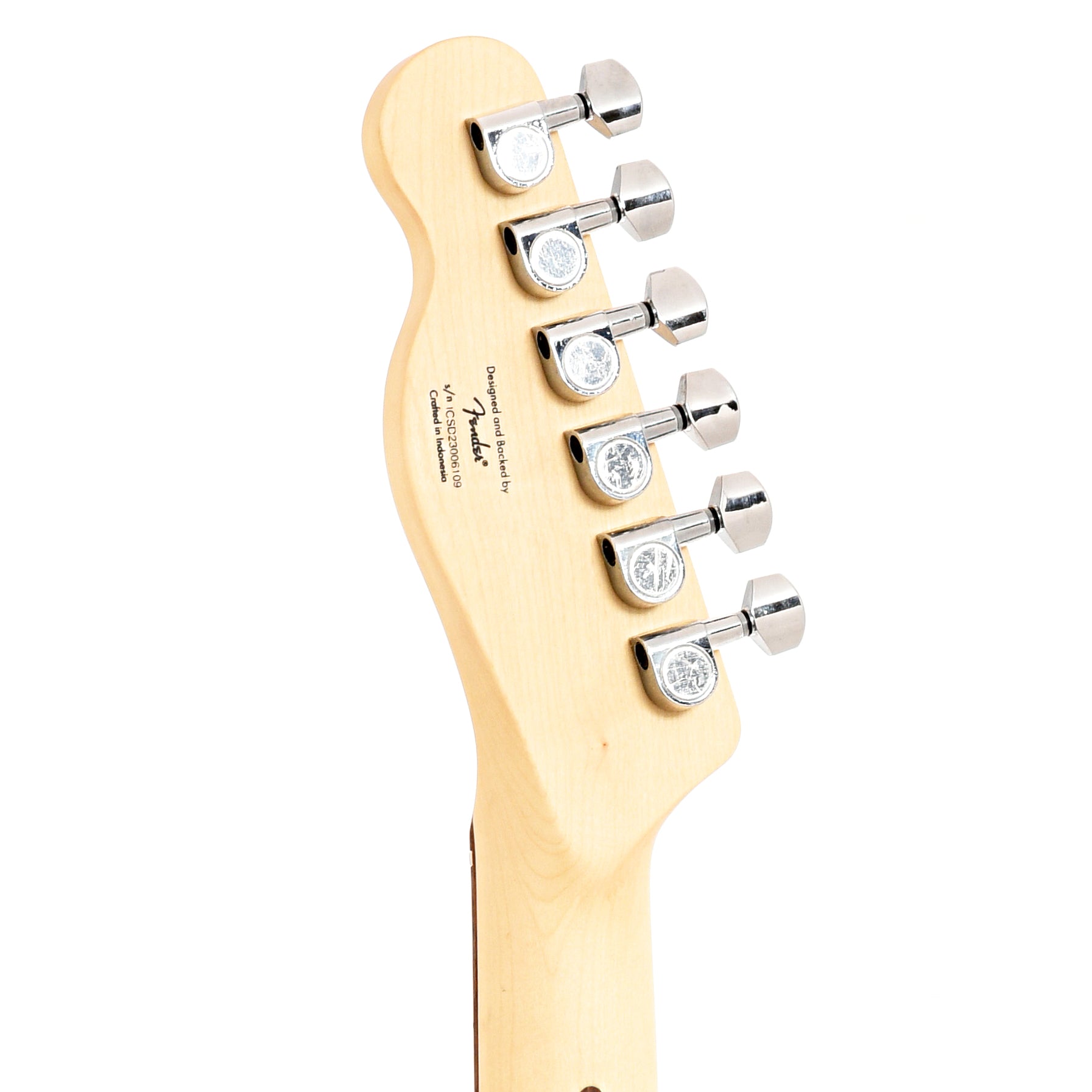 Back headstock of Squier Sonic Esquire H, Ultraviolet