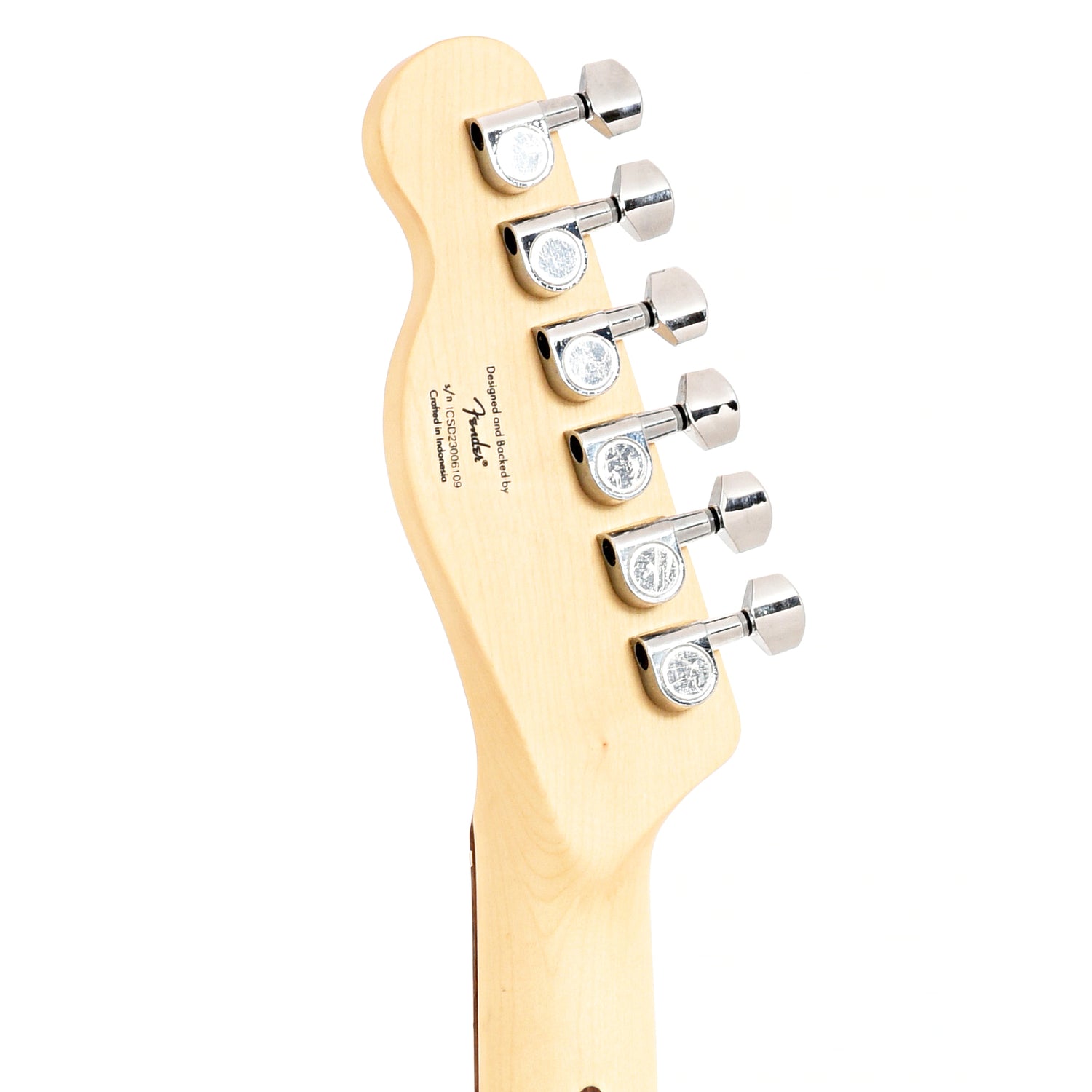 Back headstock of Squier Sonic Esquire H, Ultraviolet