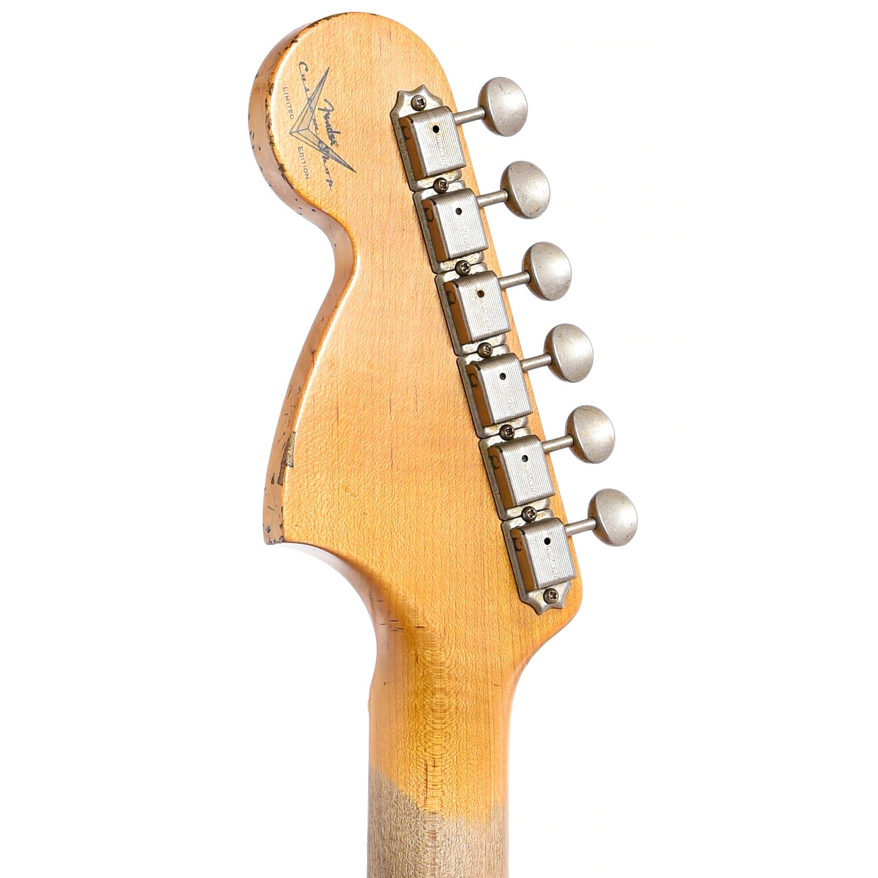 Back headstock of Fender Custom Shop Fat Head Relic Stratocaster Electric Guitar (2018)